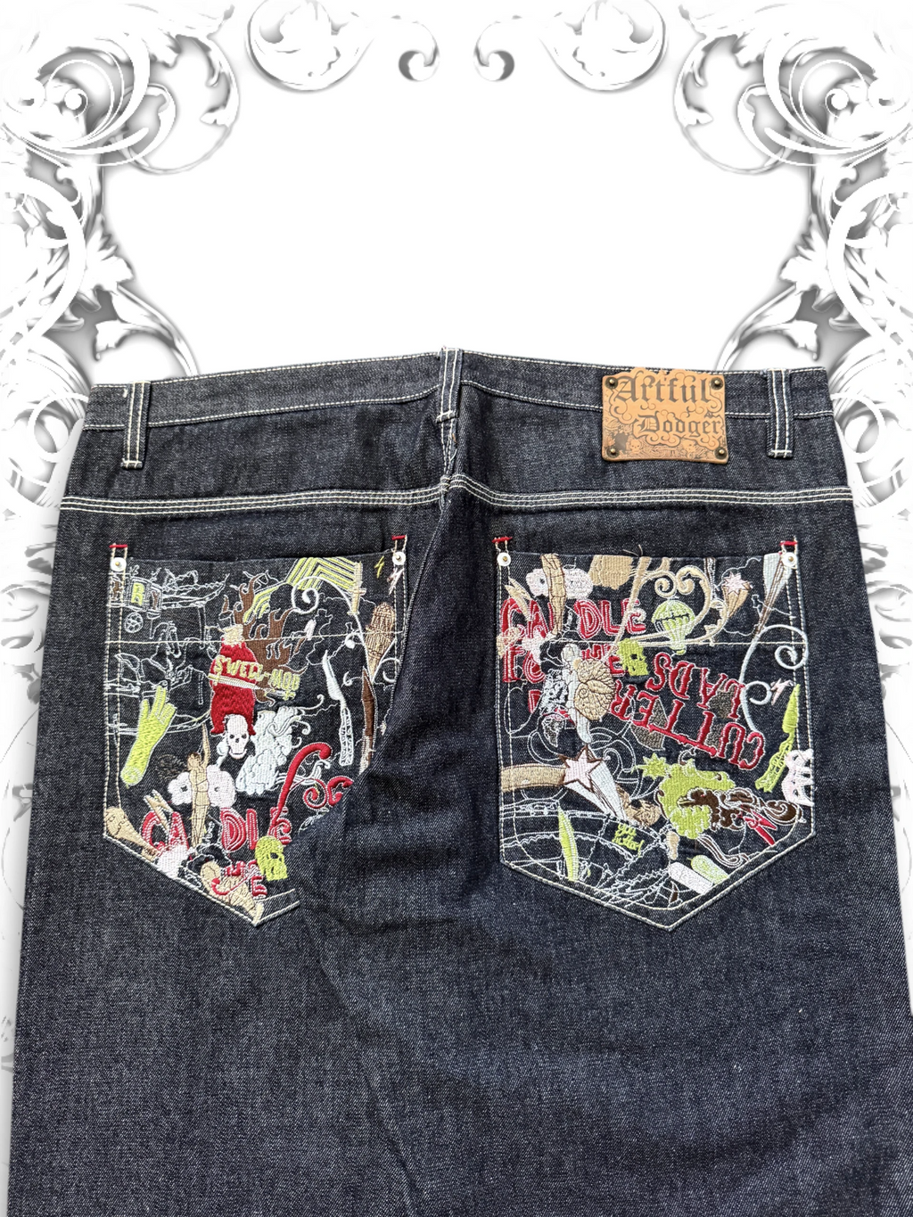 Artful Dodger "Cutter Lads" Embroidered Baggy Pants