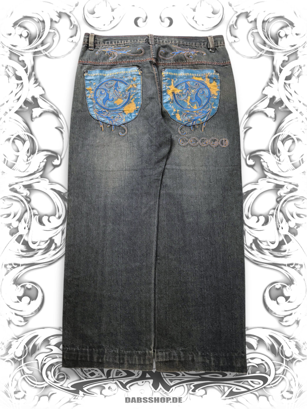 Coogi embroidered vintage baggy pants with a relaxed fit and detailed embroidery