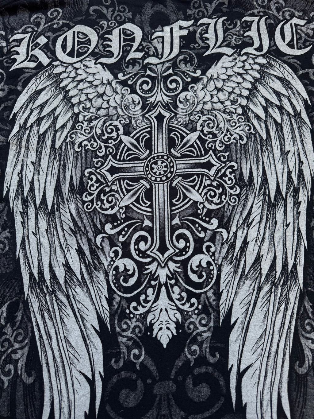 Konflic Grunge Winged Cross AOP T-Shirt