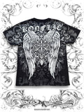 Konflic Grunge Winged Cross AOP T-Shirt