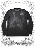 MMA Elite vintage thermal longsleeve with skeleton print grunge style