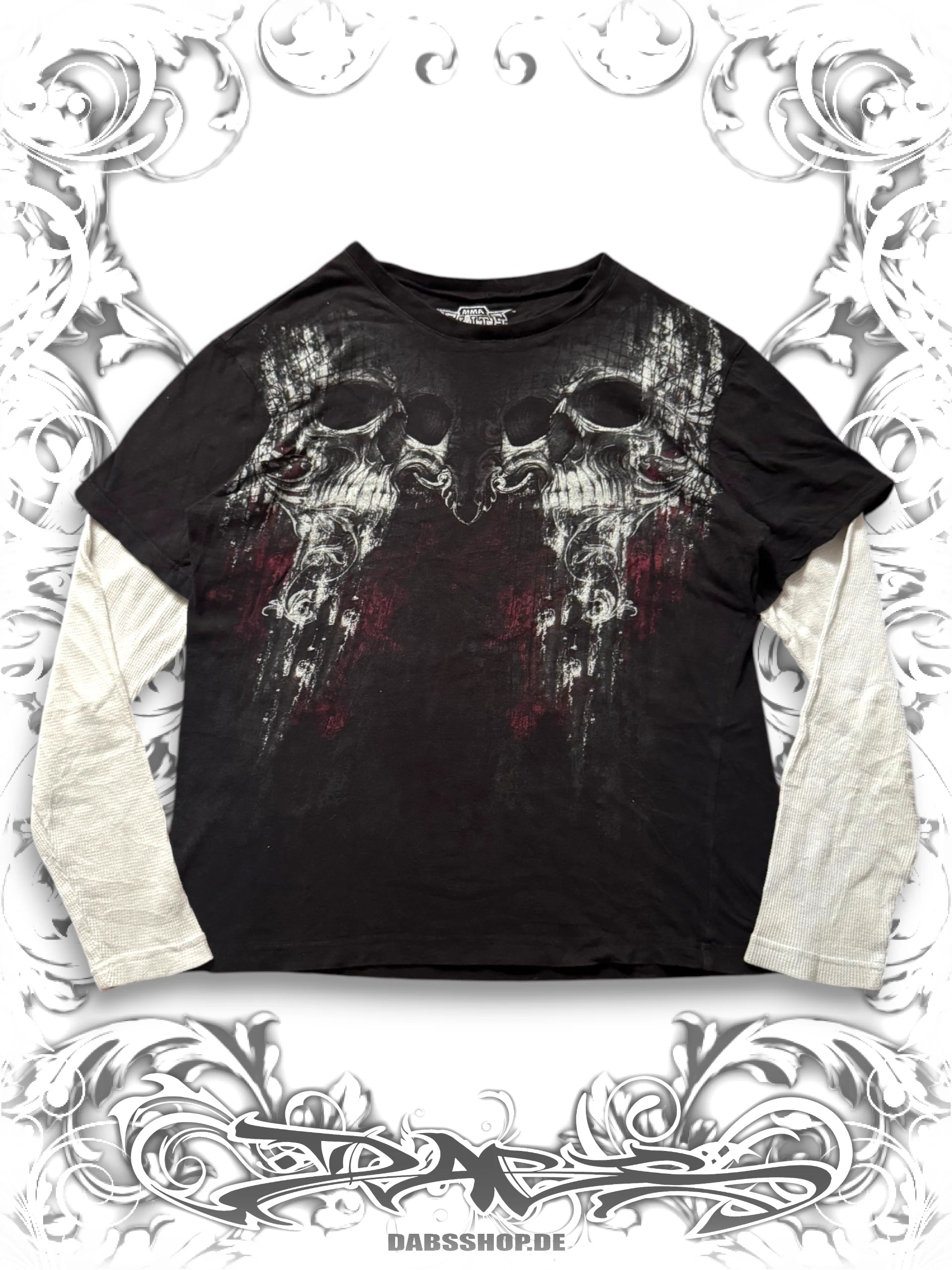 MMA Elite Grunge Skulls Layered Longsleeve