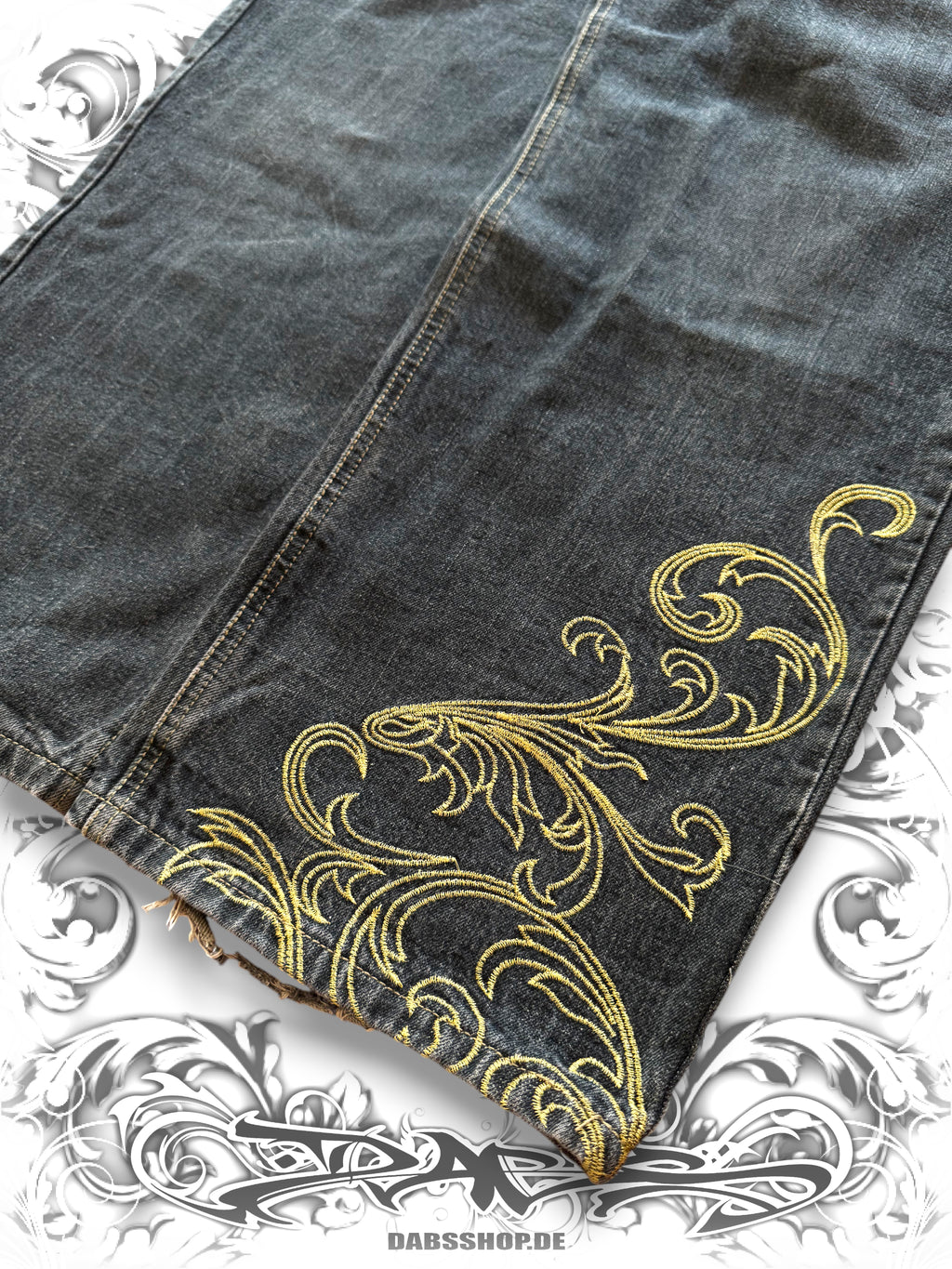 Crownholder Embellished Baggy Pants with Studded Wings