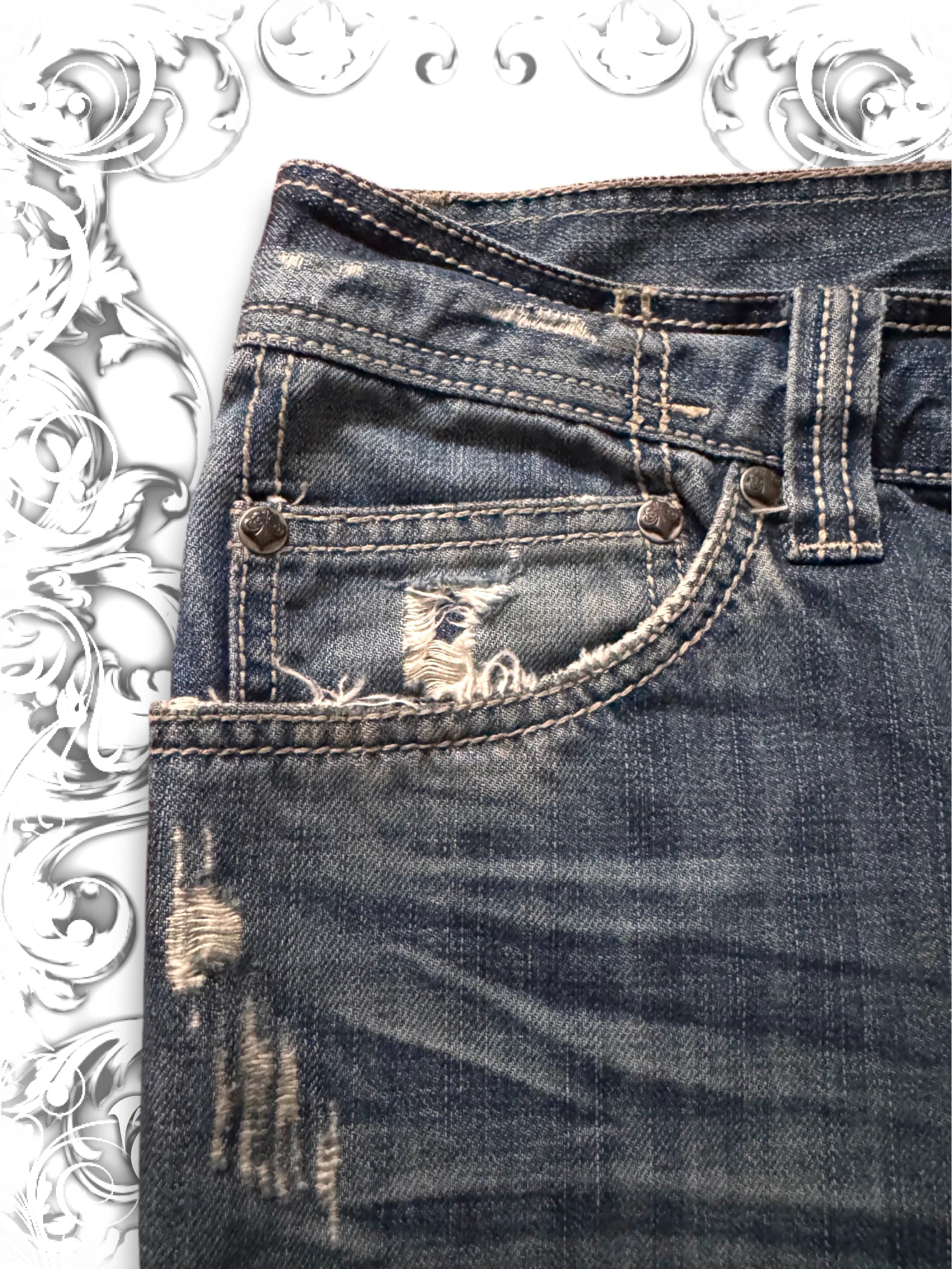 Affliction Distressed 2000s Leather Cross Pants