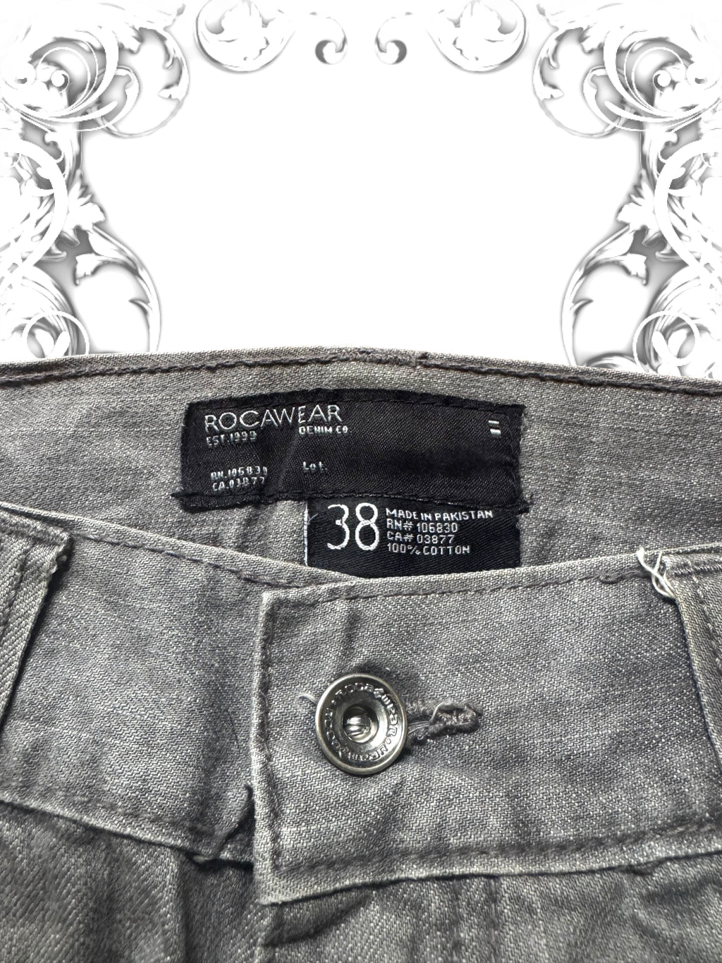 Rocawear Embroidered Baggy Hip Hop Pants