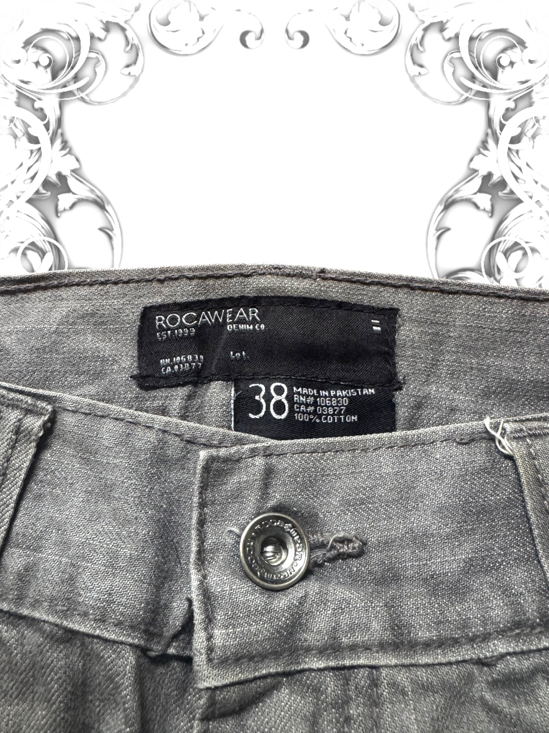 Rocawear Embroidered Baggy Hip Hop Pants