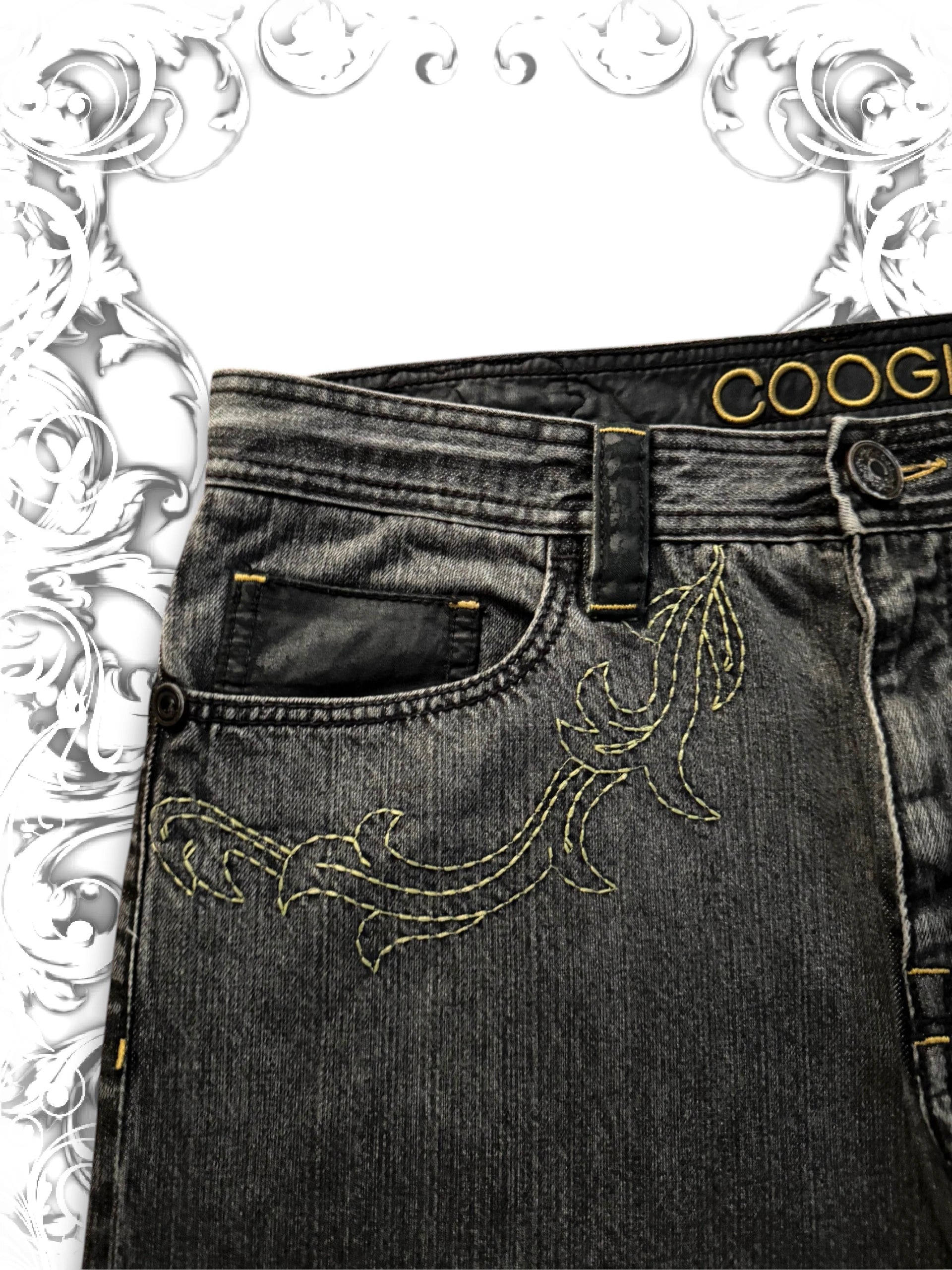 Coogi Black Embroidered Vintage Jorts