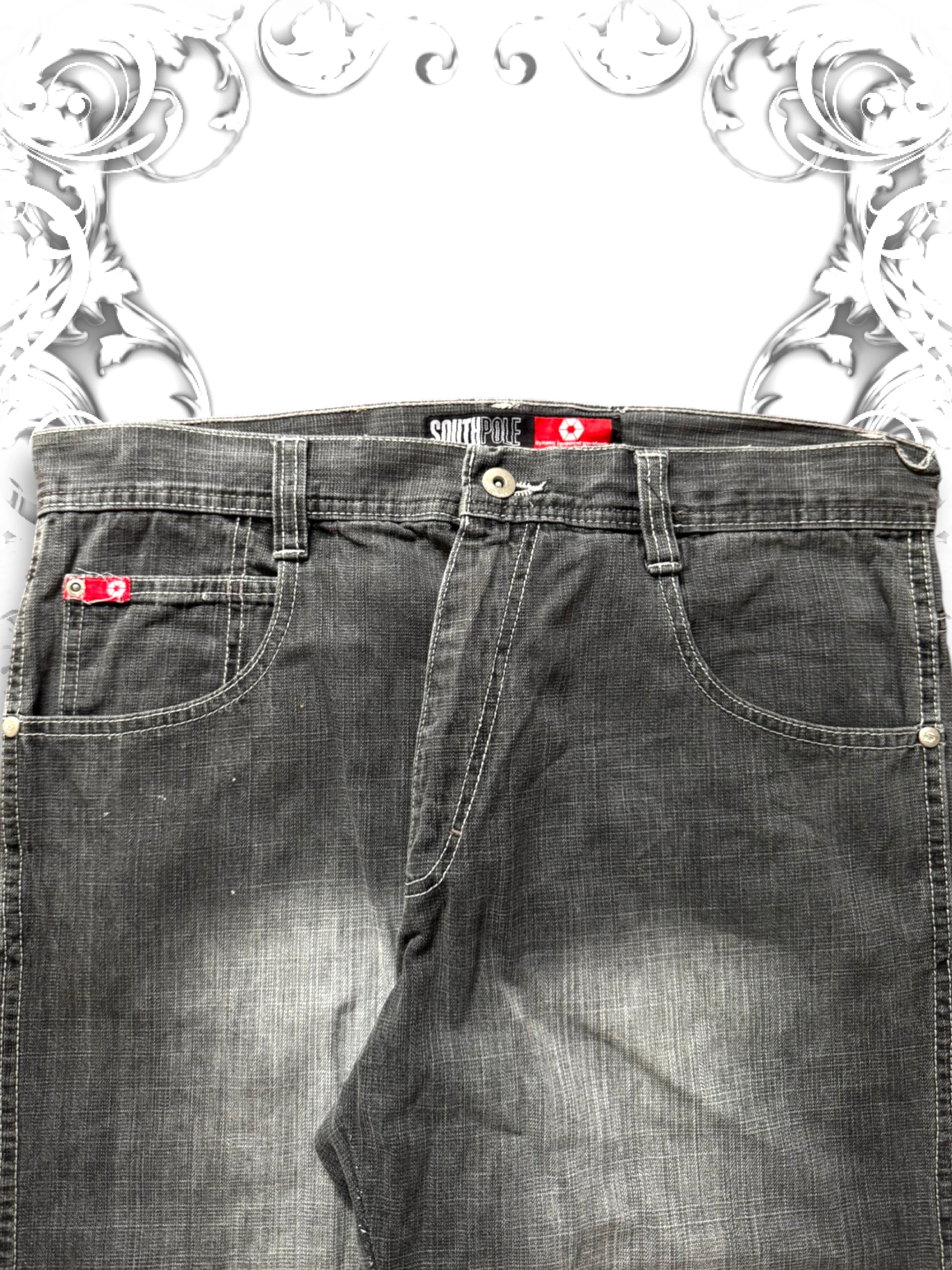 Southpole 2000s Red Tab Baggy Pants Dark Washing