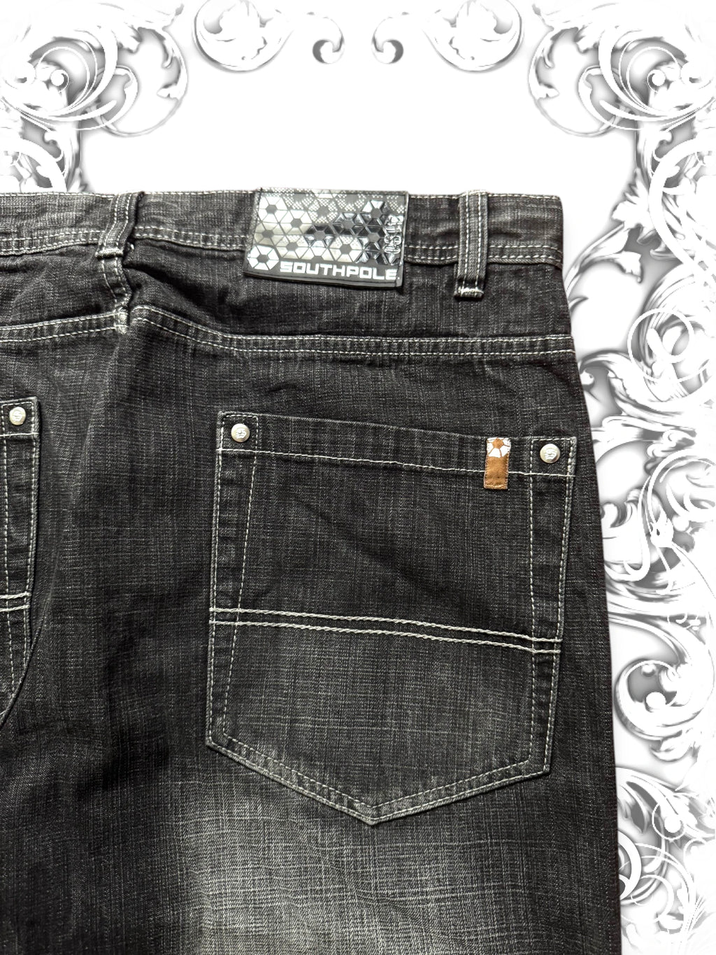 Southpole Brown Tab Baggy 2000s Pants Dark Washing