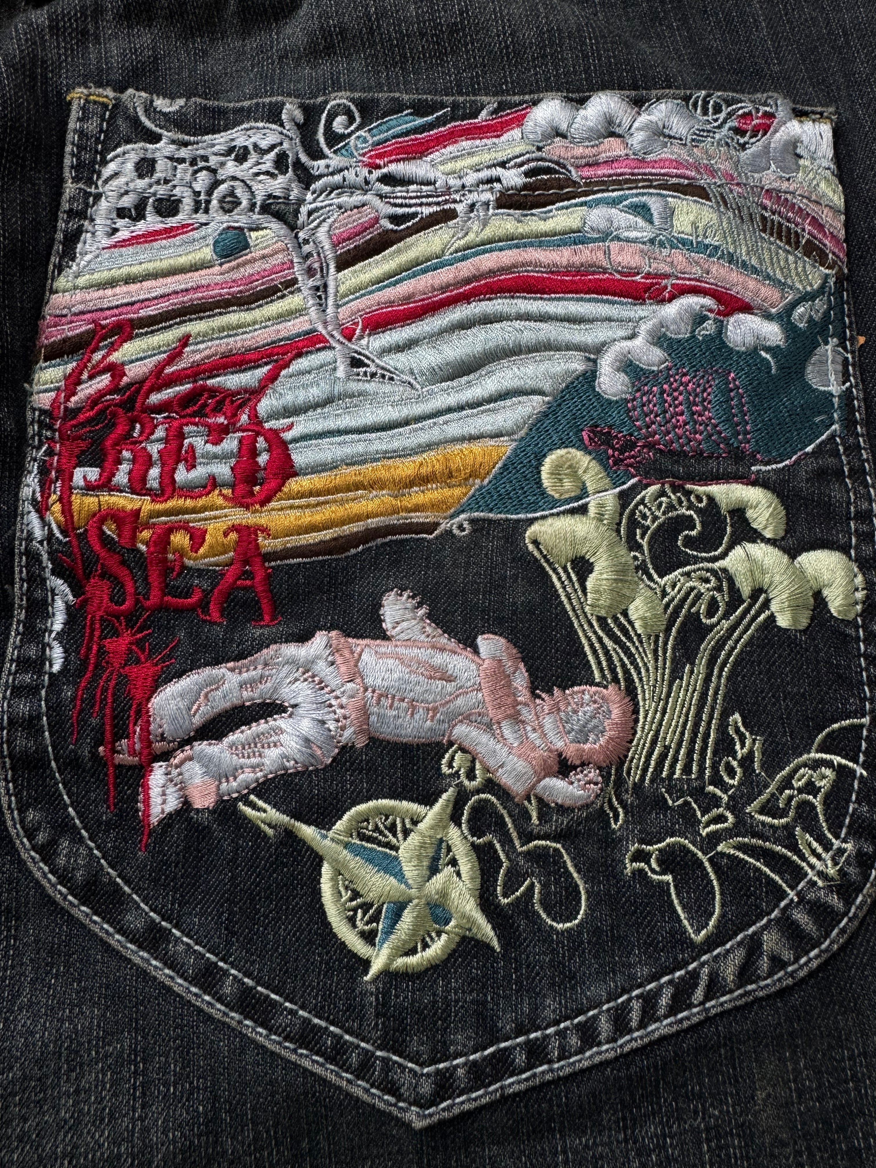 Artful Dodger "Bishops Island" Embroidered Premium Baggy Jeans