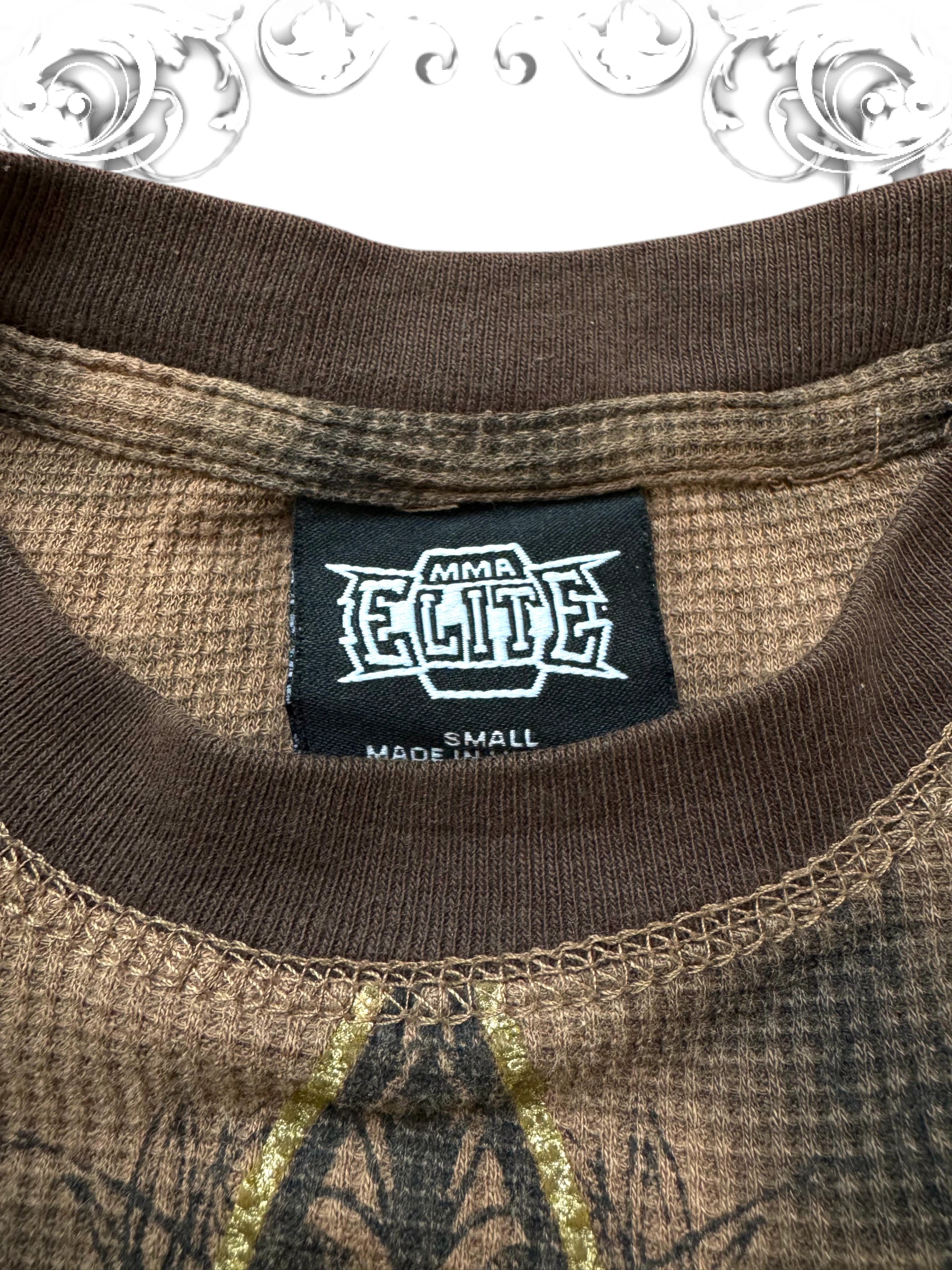 MMA Elite Brown Washed Triple Skull Longsleeve