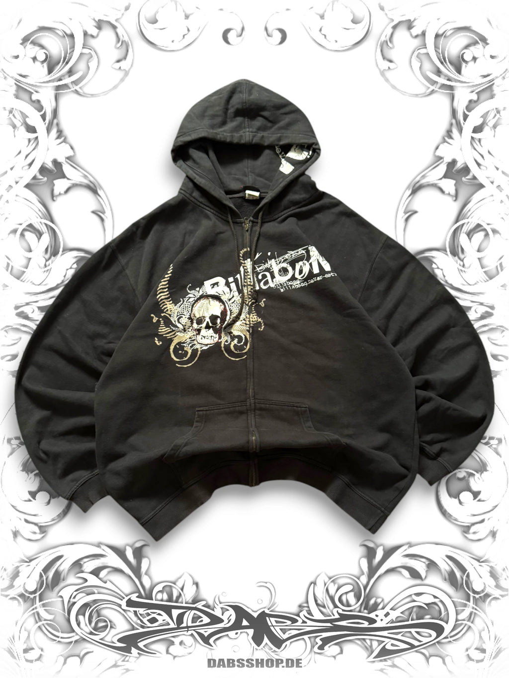 Billabong Embellished Skull 2000s Zip Hoodie