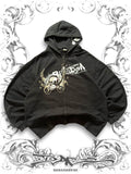 Billabong Embellished Skull 2000s Zip Hoodie