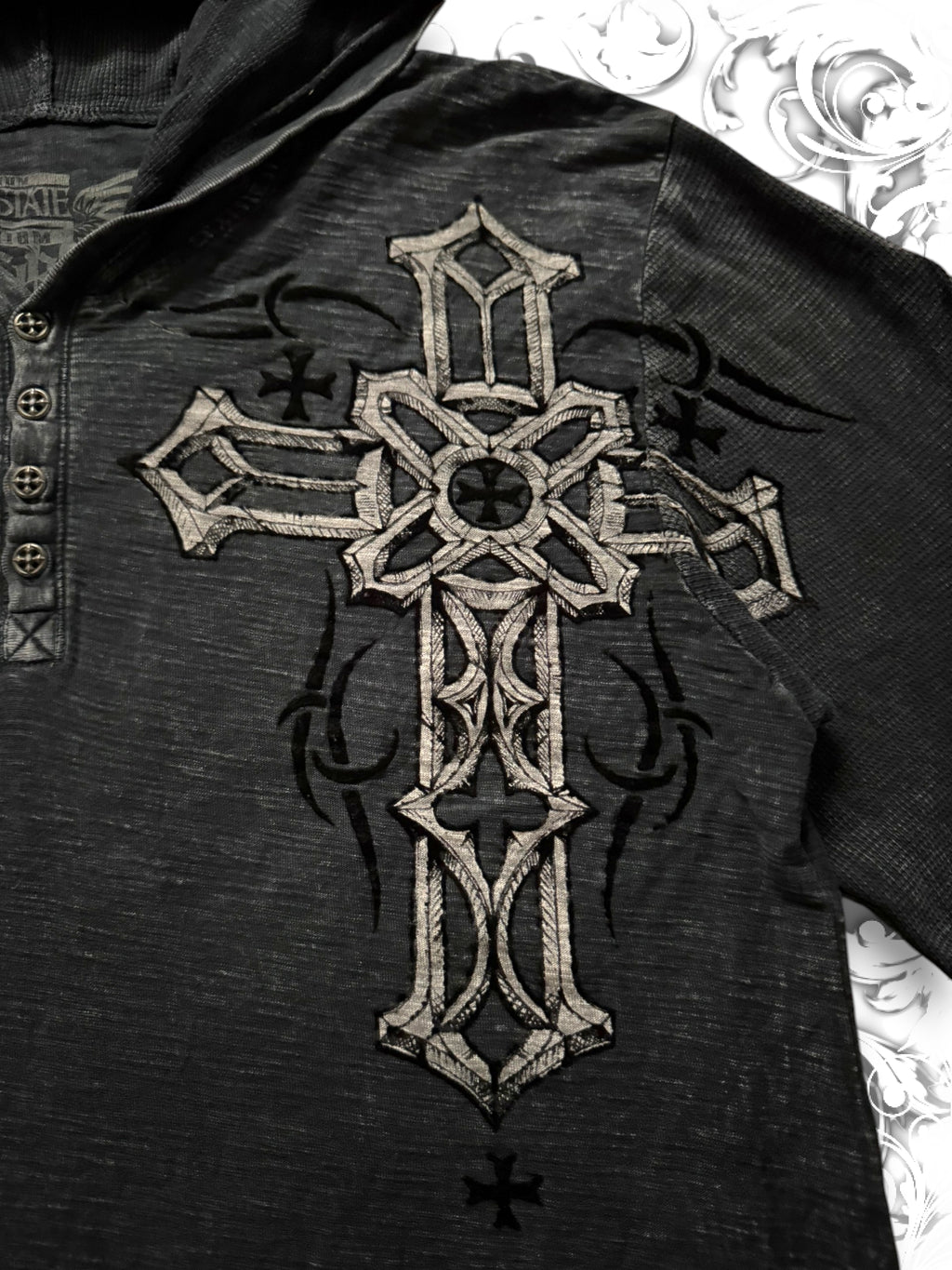 Raw State Redemption 2000s Hooded Longsleeve