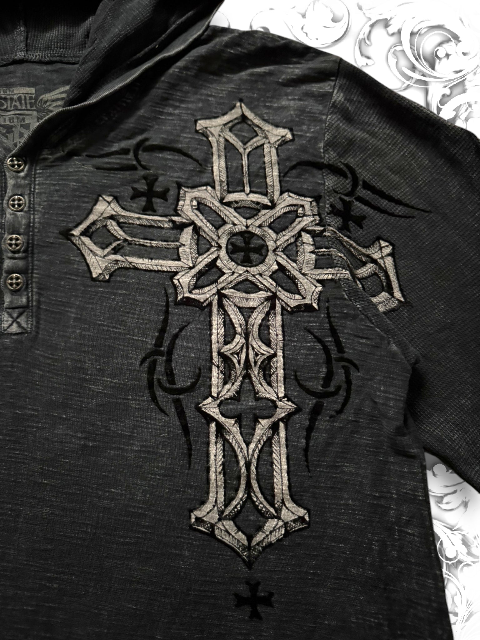 Raw State Redemption 2000s Hooded Longsleeve