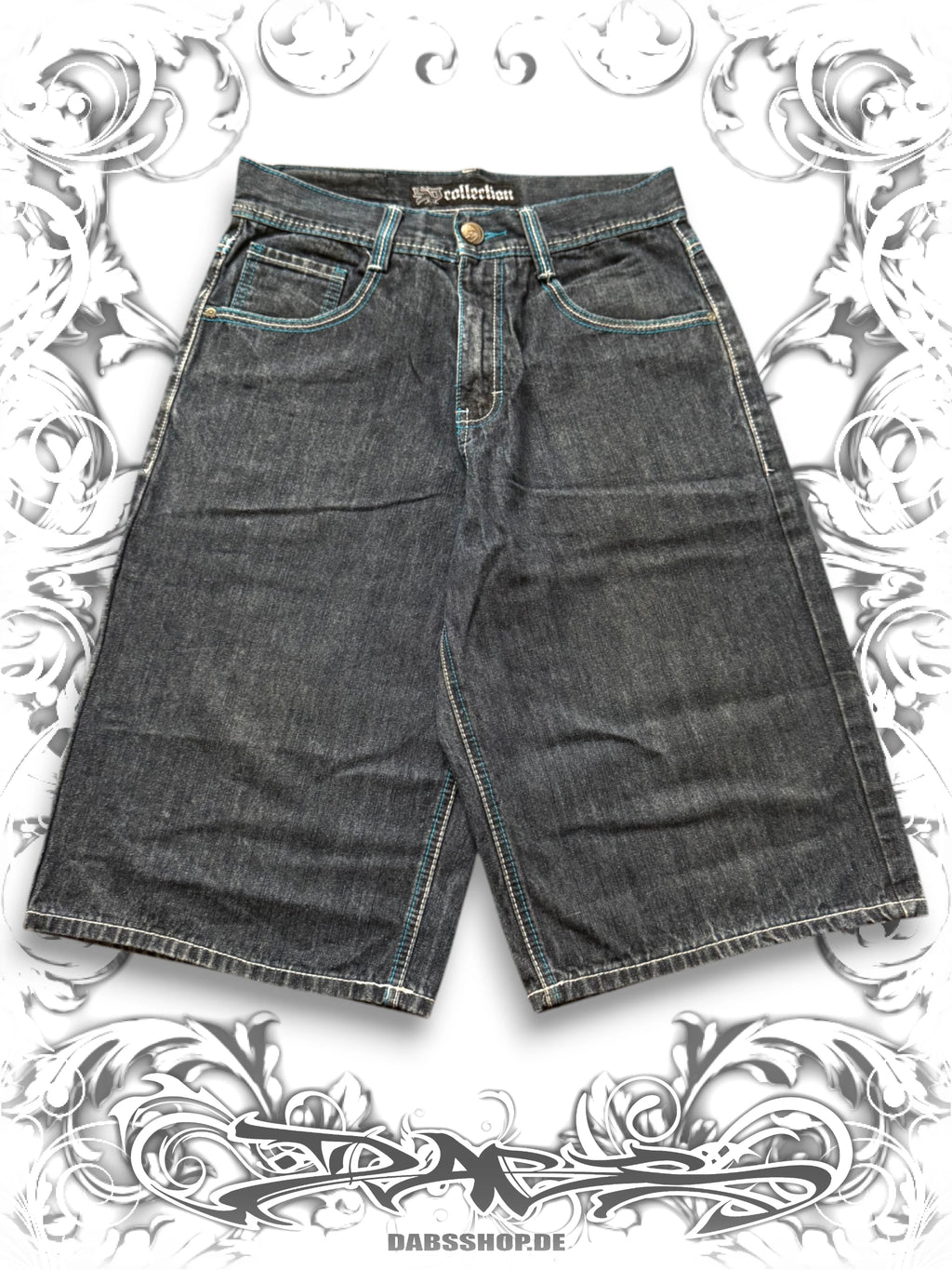 Southpole Blue Embroidered Premium 2000s Jorts
