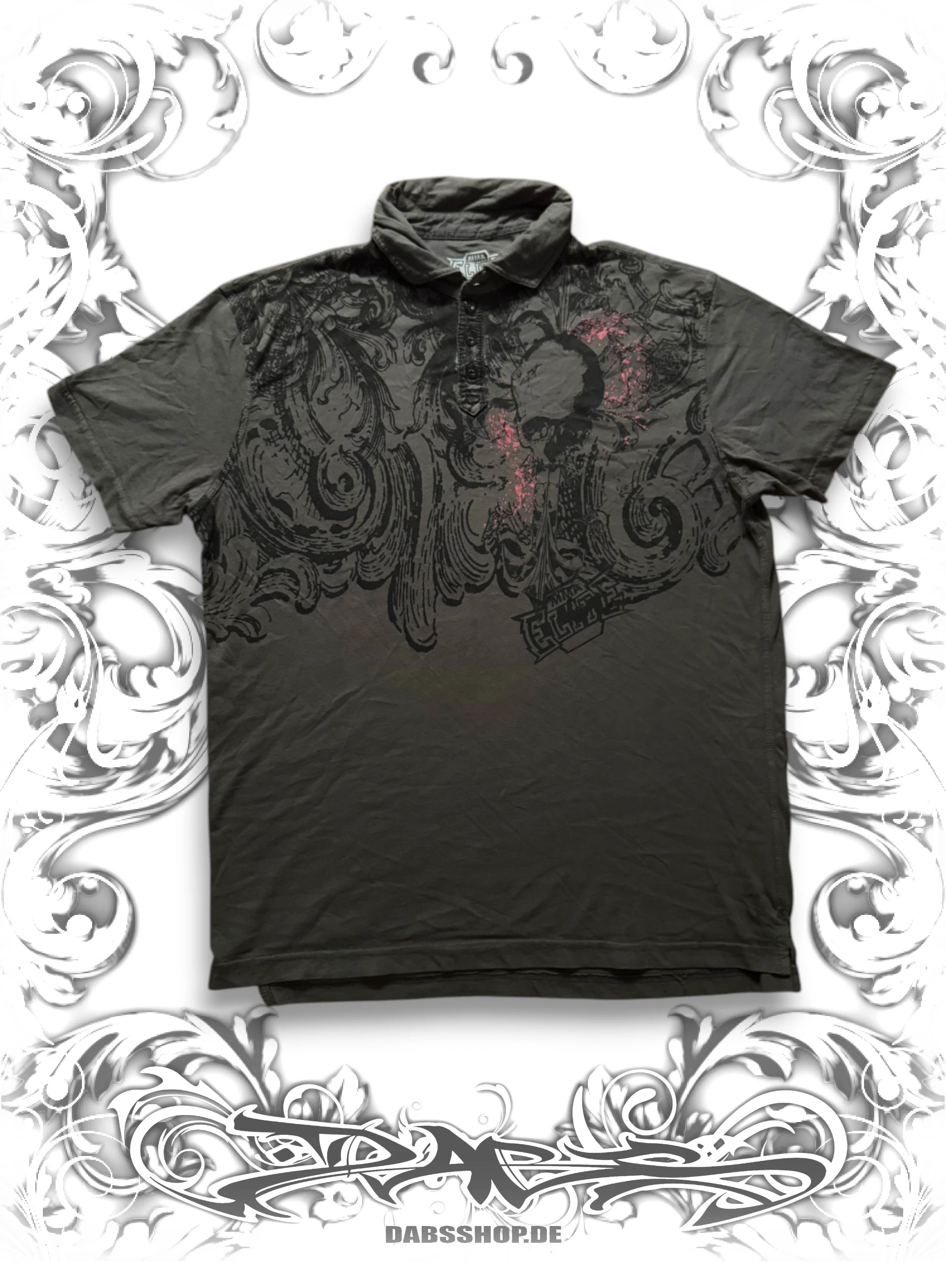 MMA Elite Grunge Skull Poloshirt