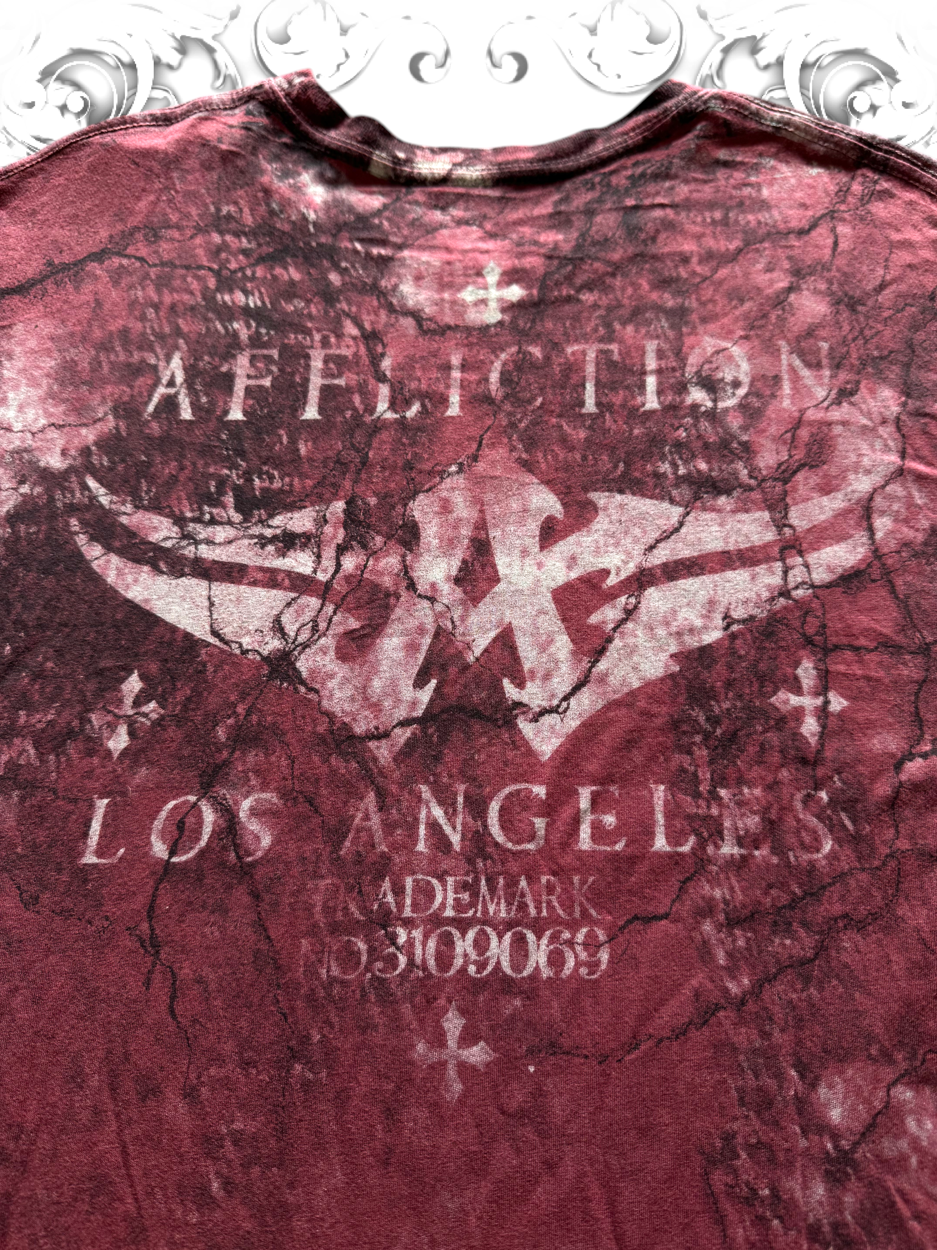 Affliction Bamboo Series Praying Angel Red Shirt