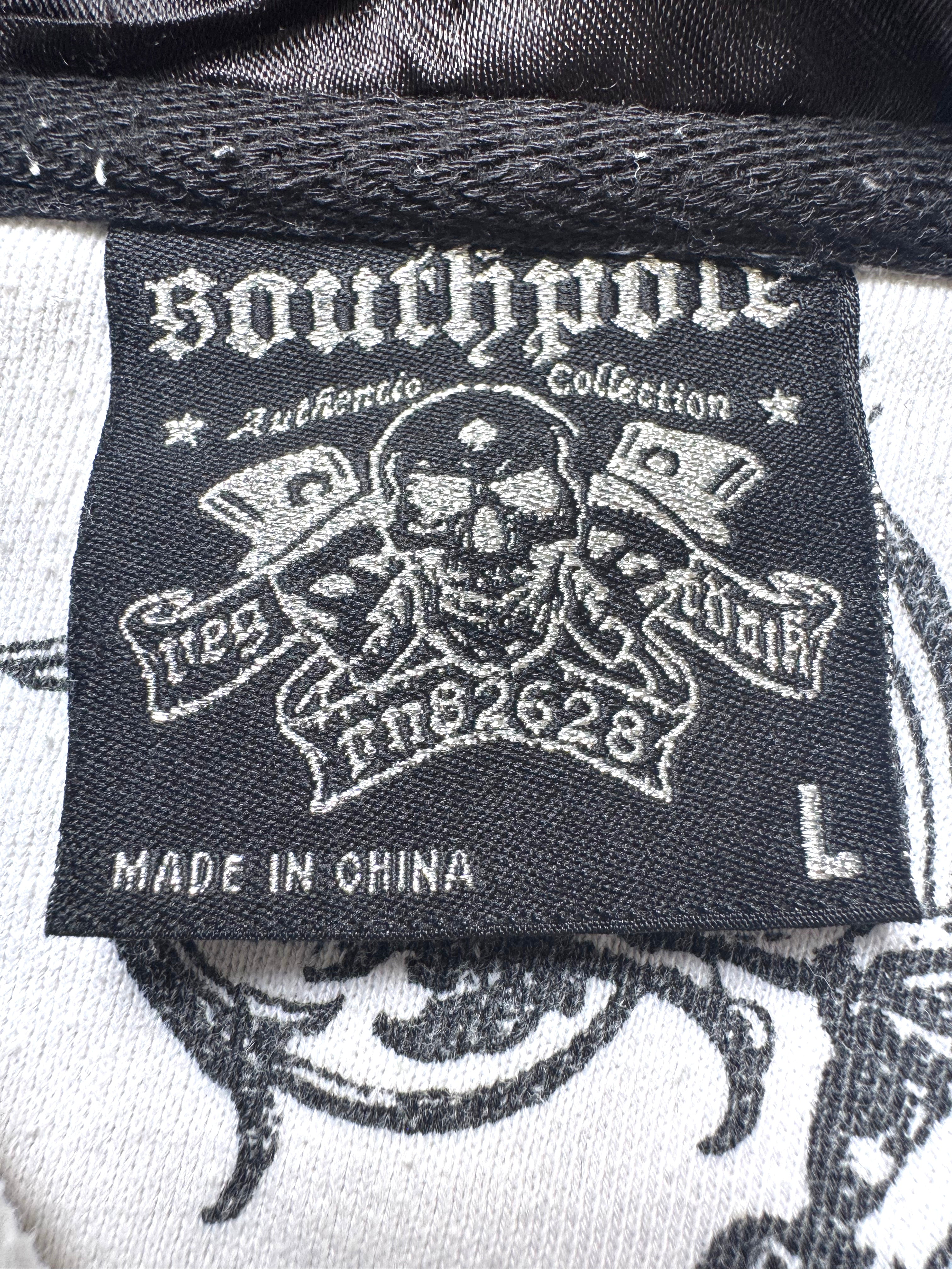 Southpole Rare Crossbone Paisley 2000s Zip Hoodie