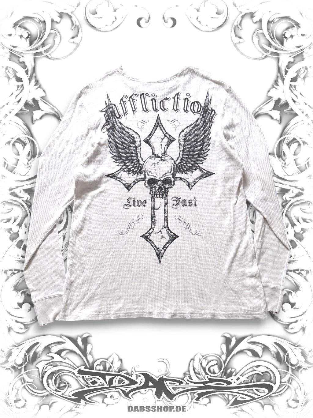 Affliction Winged Cross 2000s Thermal Longsleeve