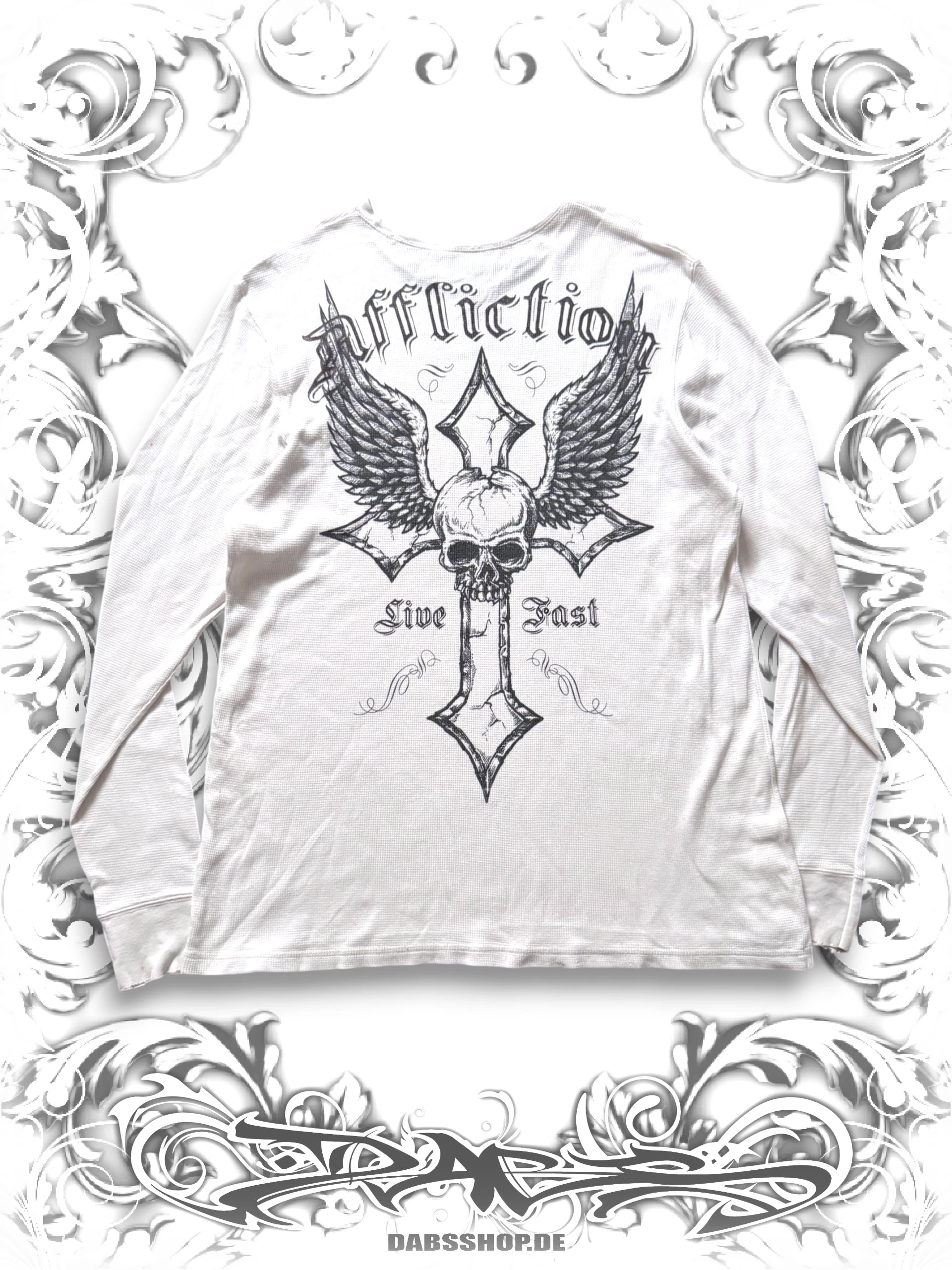 Affliction Winged Cross 2000s Thermal Longsleeve