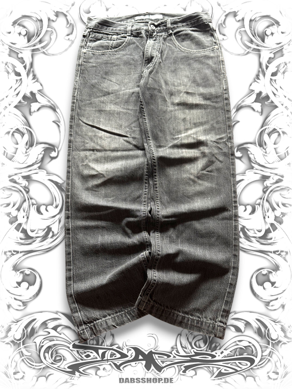Southpole Silver Tab Baggy Pants with Embroidered Sigil Back Pockets
