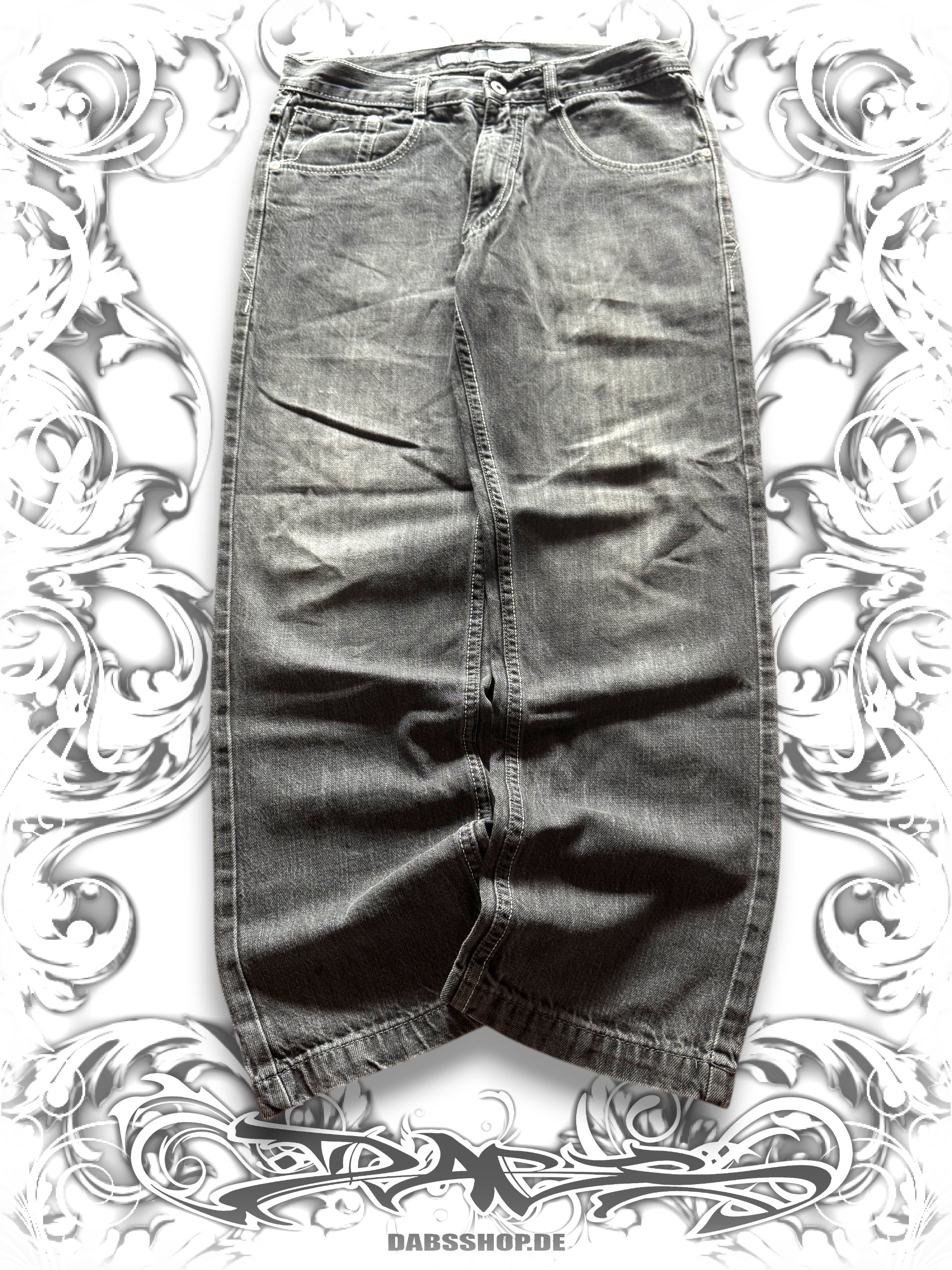 Southpole Silver Tab Baggy Pants with Embroidered Sigil Back Pockets