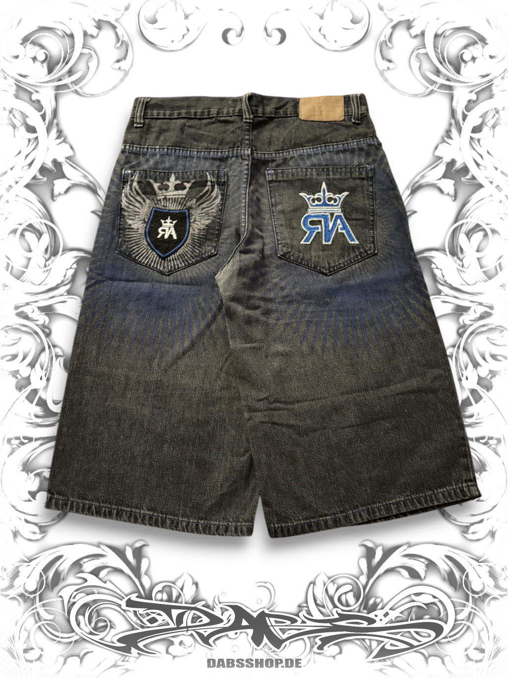 Red Ape Blue Embroidered Emblem Vintage Jorts