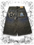 Red Ape Blue Embroidered Emblem Vintage Jorts