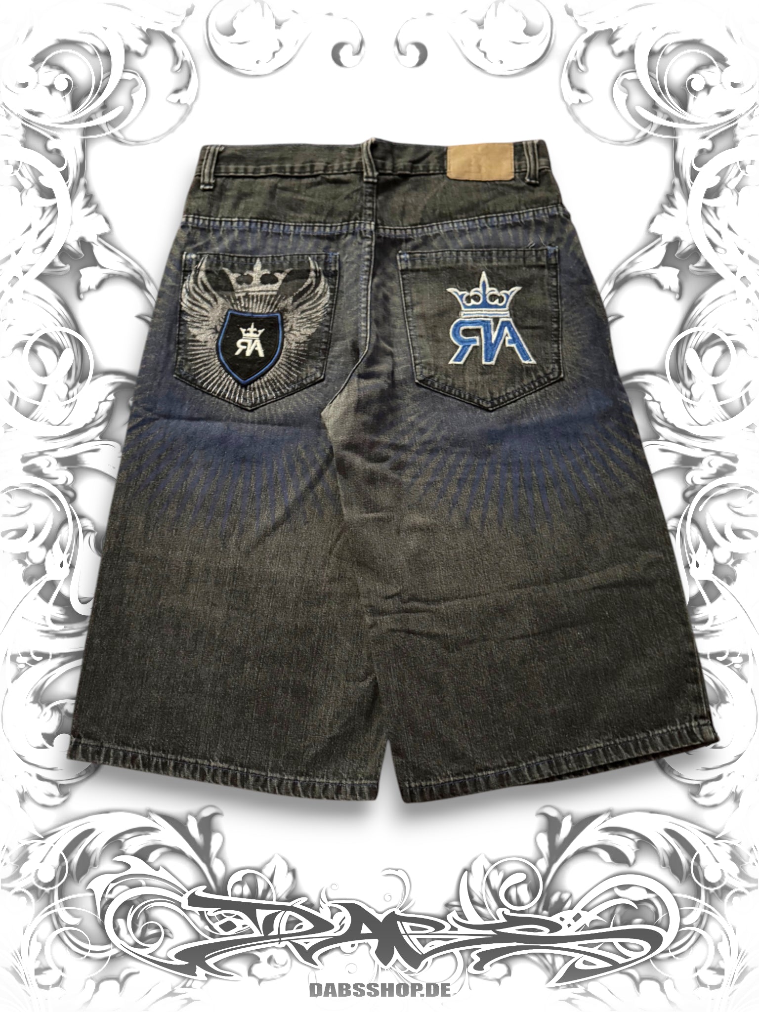 Red Ape Blue Embroidered Emblem Vintage Jorts