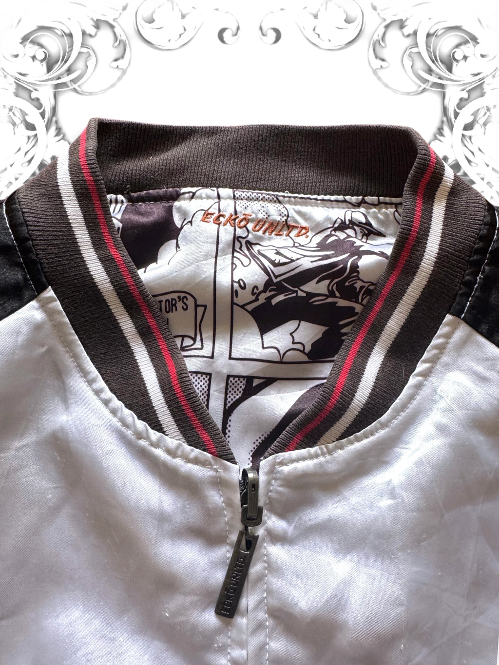 Ecko Unltd Embroidered Reversible Vintage Comic Jacket