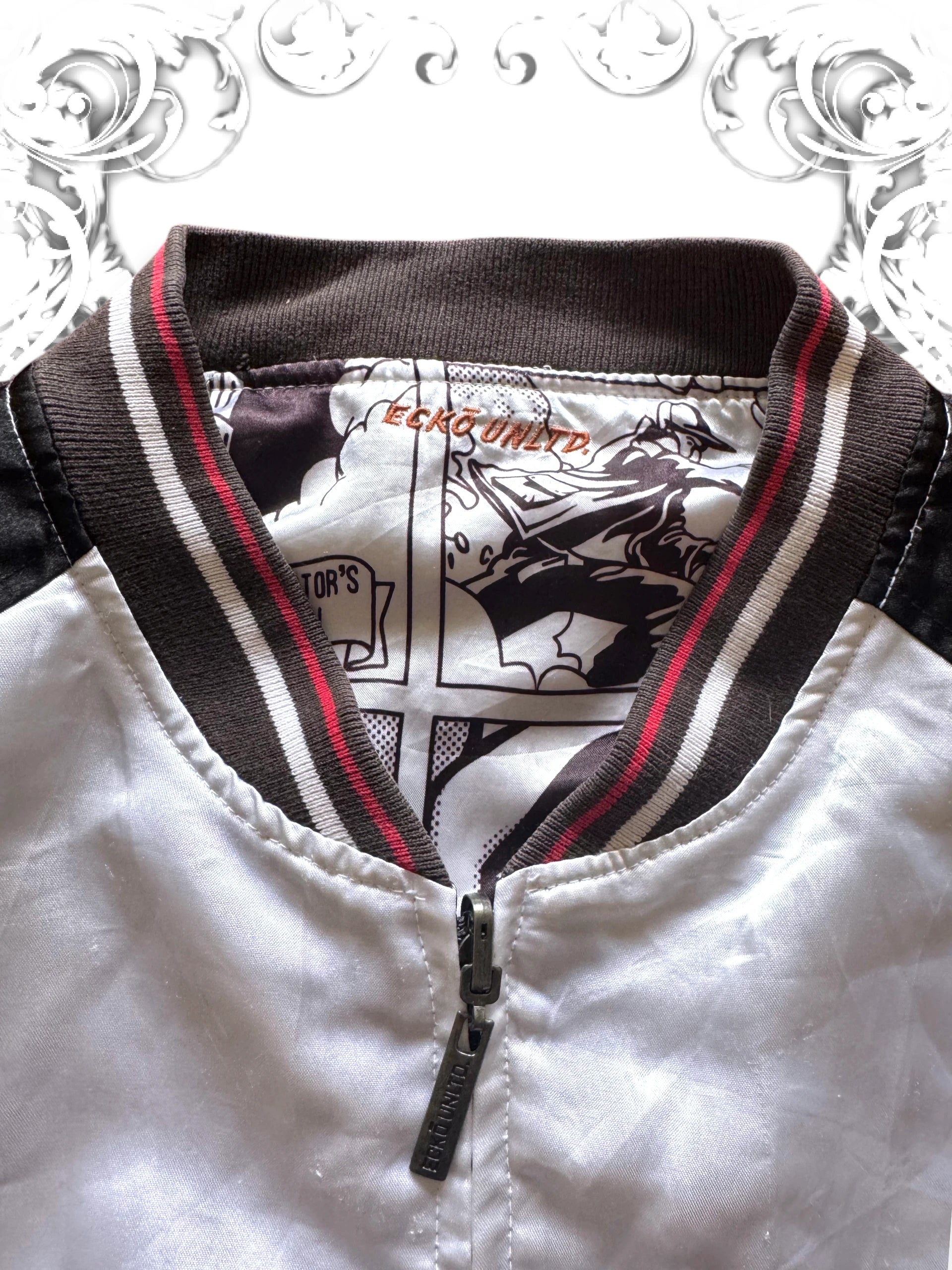 Ecko Unltd Embroidered Reversible Vintage Comic Jacket