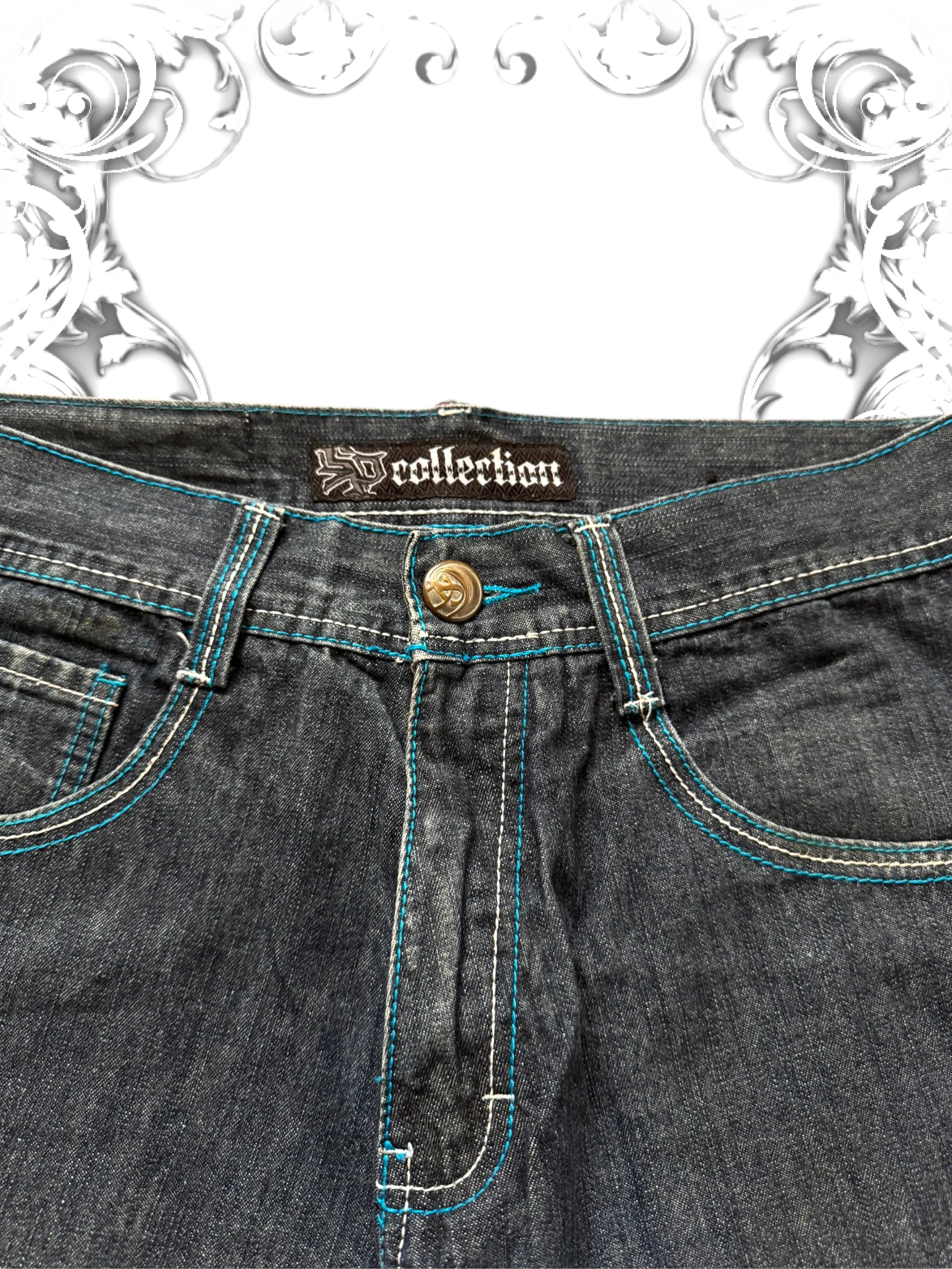 Southpole Blue Embroidered Premium 2000s Jorts