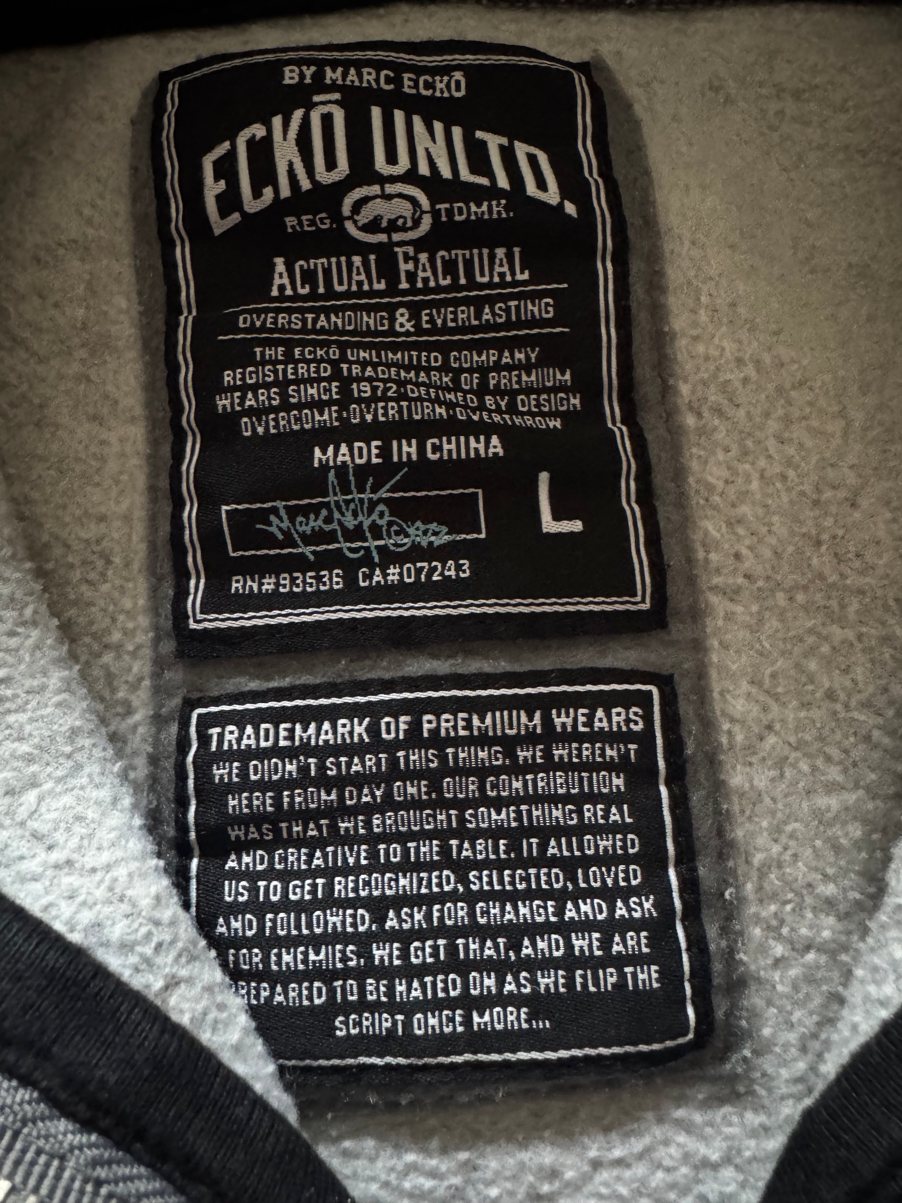 Ecko Unltd. Rhino Skull Vintage Zip Hoodie
