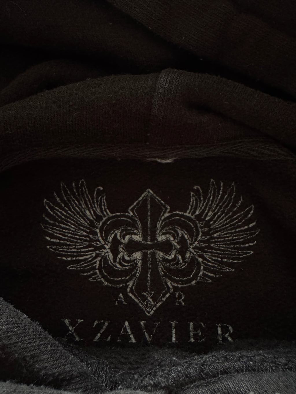 Xzavier Winged Skull Grunge Hoodie