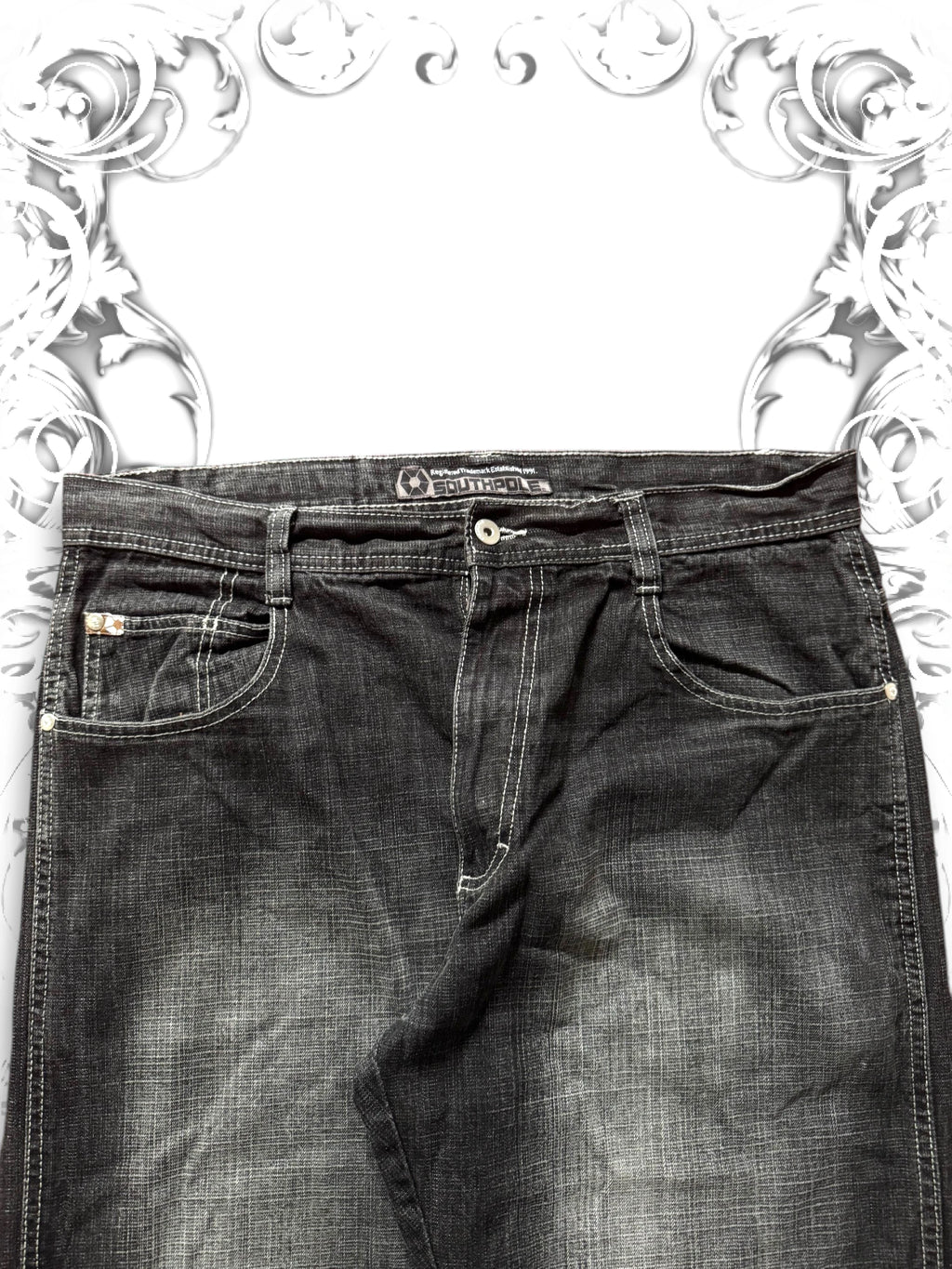 Southpole Brown Tab Baggy 2000s Pants Dark Washing