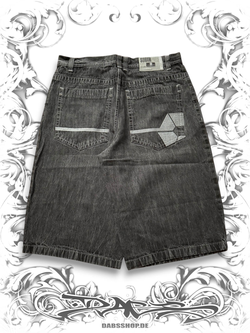 Southpole Black Tab Embroidered Logo Vintage Jorts