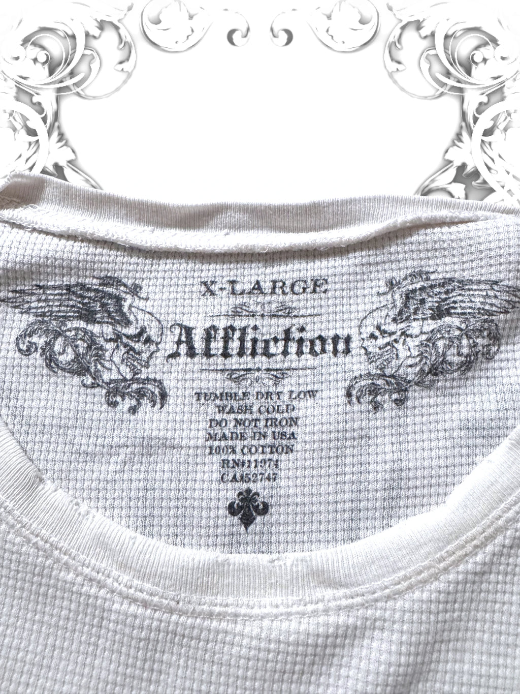 Affliction Winged Cross 2000s Thermal Longsleeve