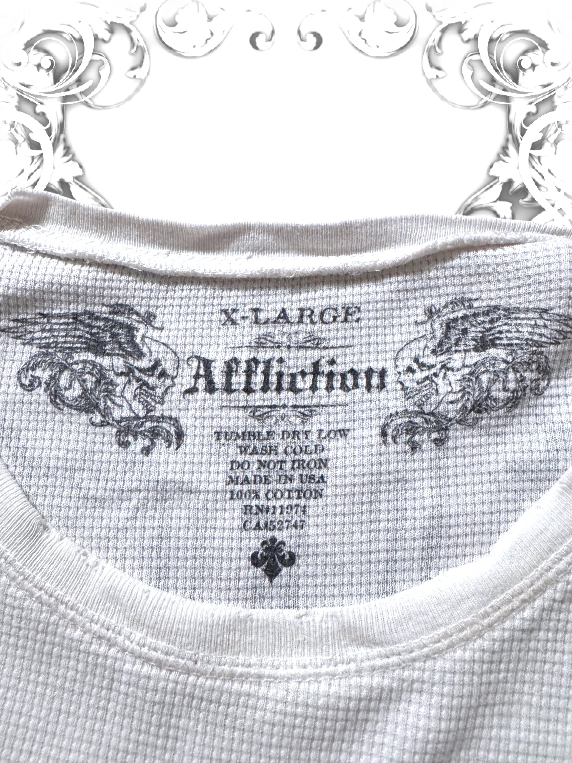 Affliction Winged Cross 2000s Thermal Longsleeve