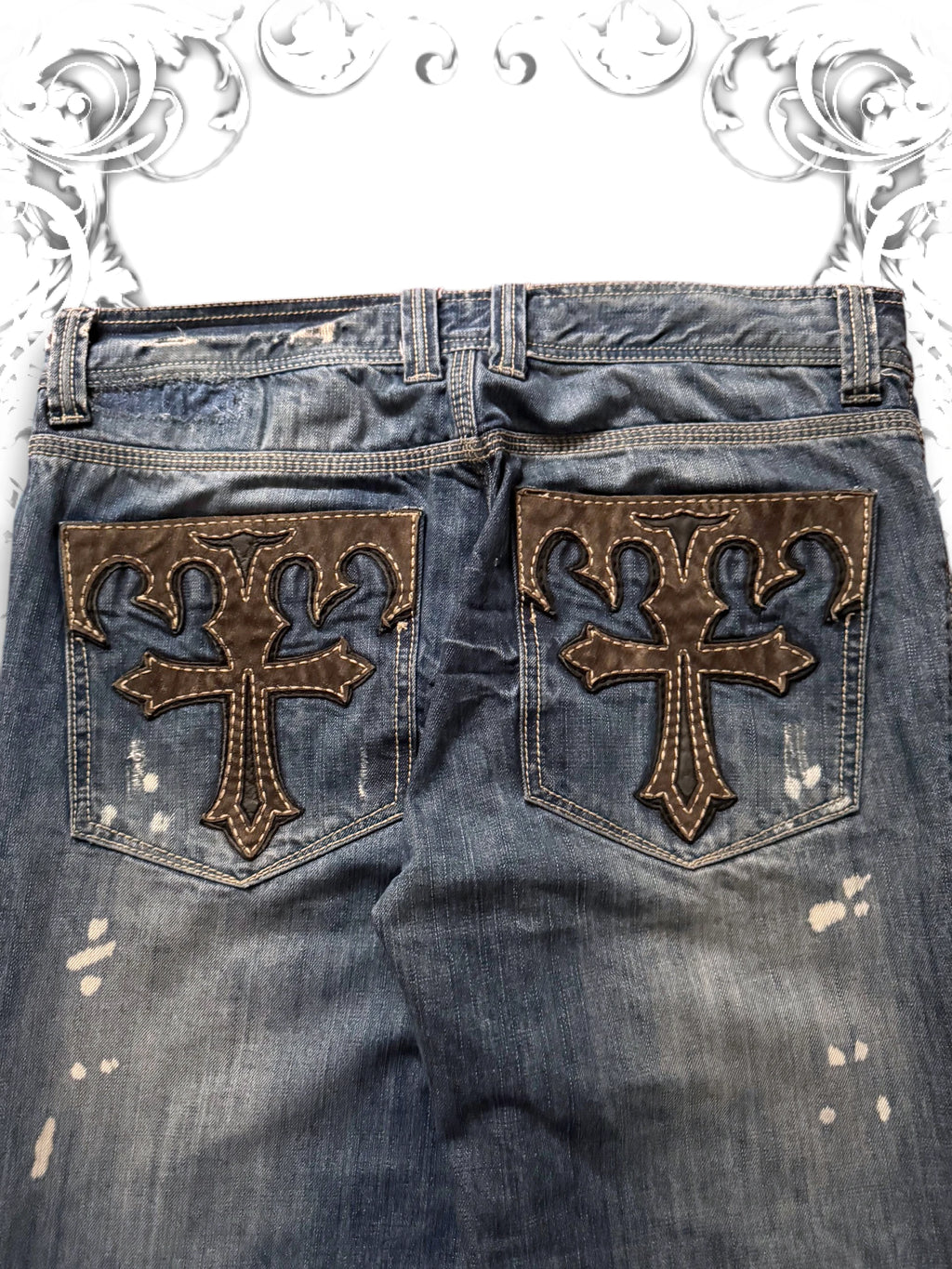 Affliction Distressed 2000s Leather Cross Pants