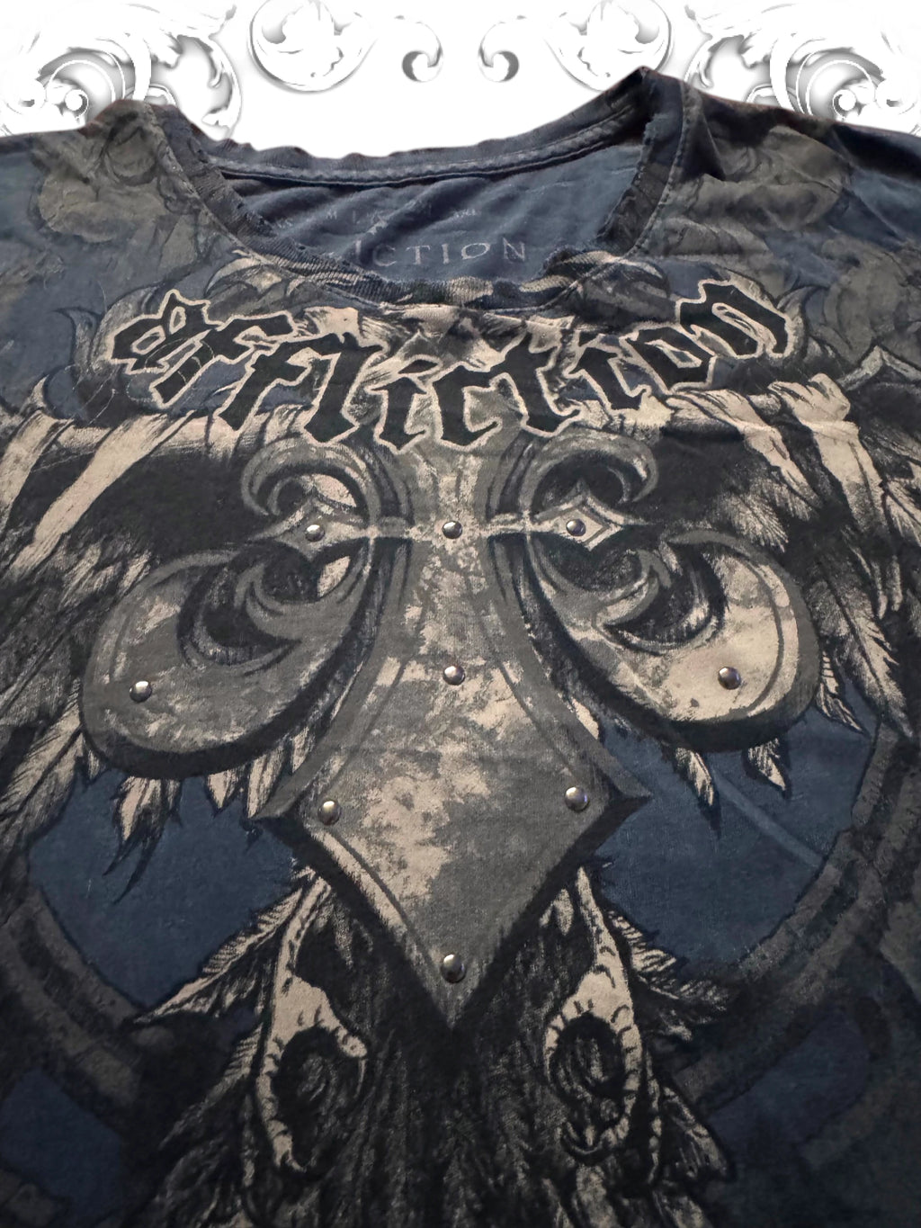 Affliction Studded Crow 2000s T-Shirt