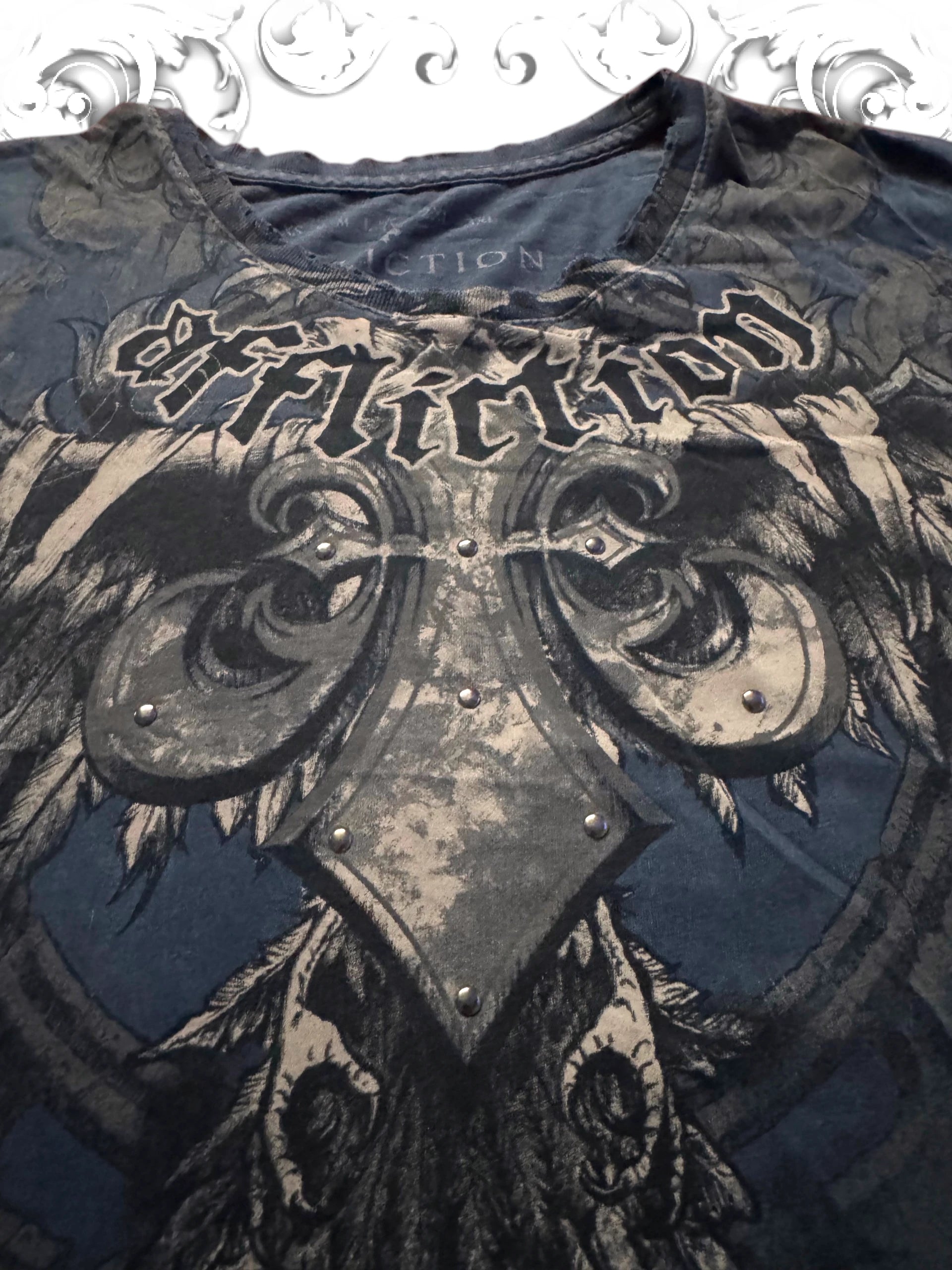 Affliction Studded Crow 2000s T-Shirt