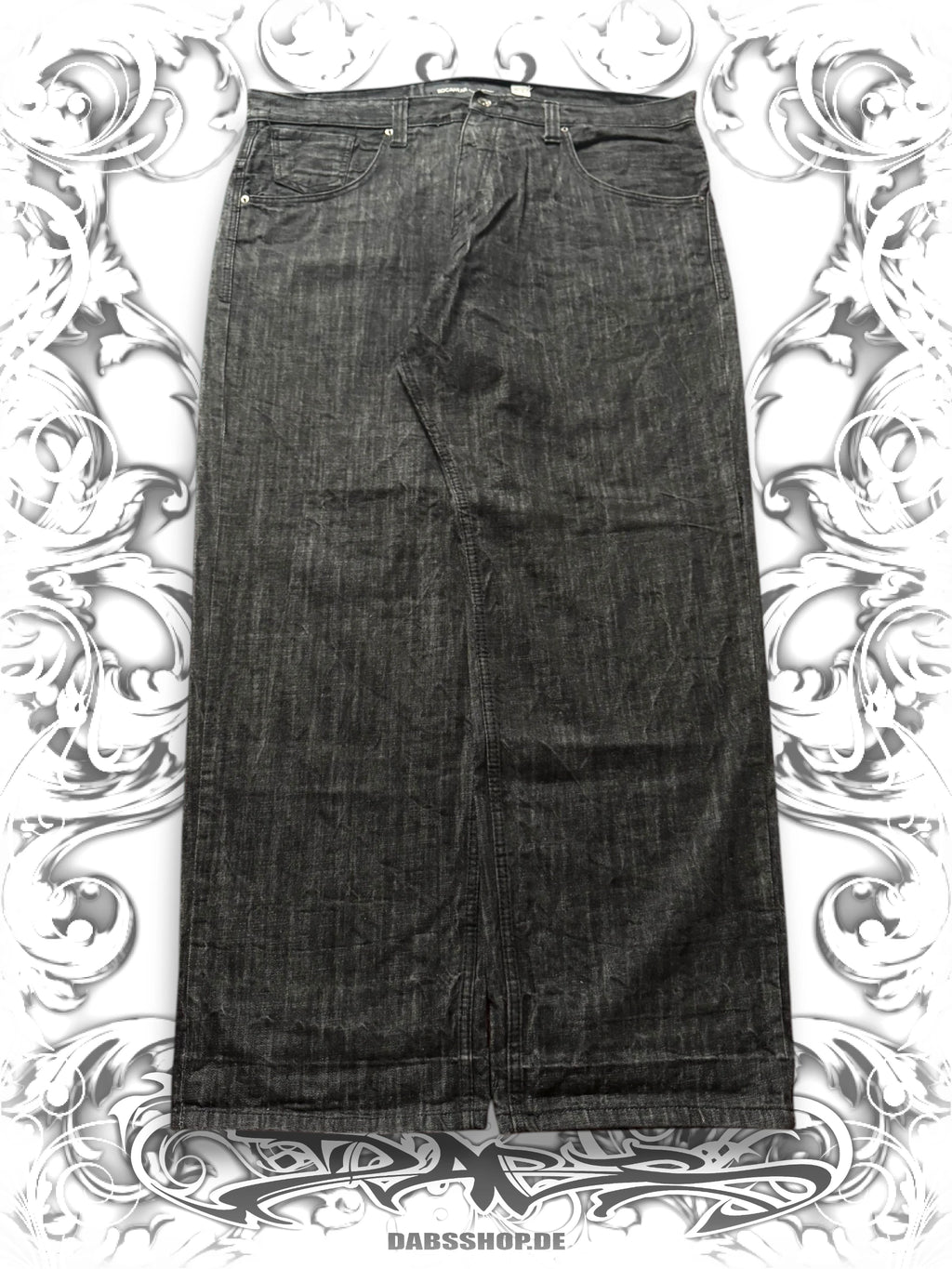 Rocawear Embroidered Baggy Pants Dark Washing