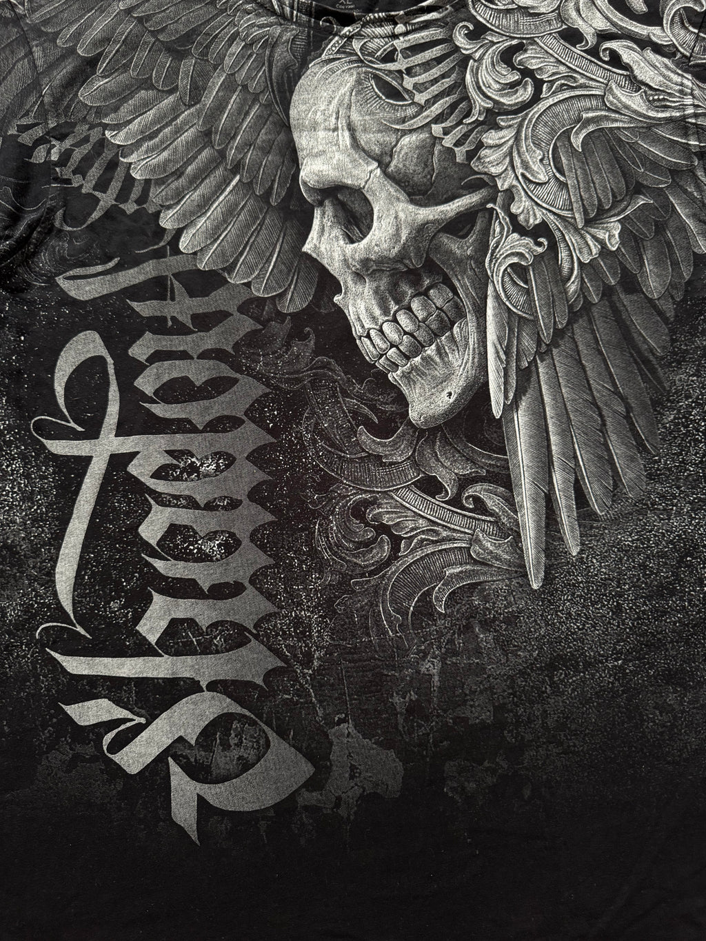 "Shadow" Skull 2000s Grunge T-Shirt