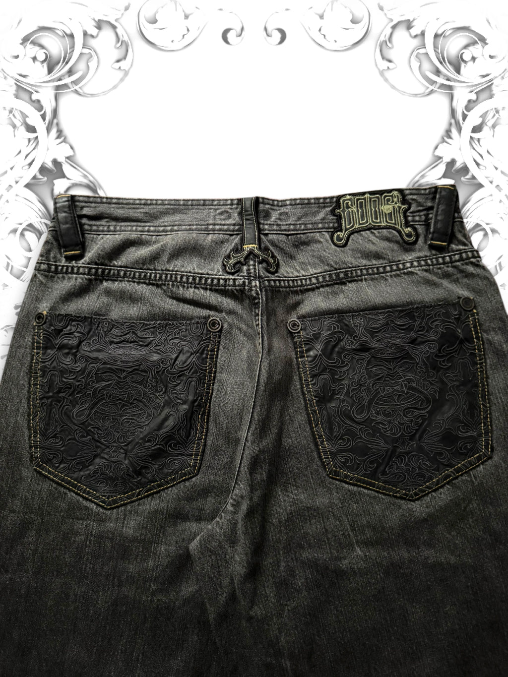 Coogi Black Embroidered Vintage Jorts