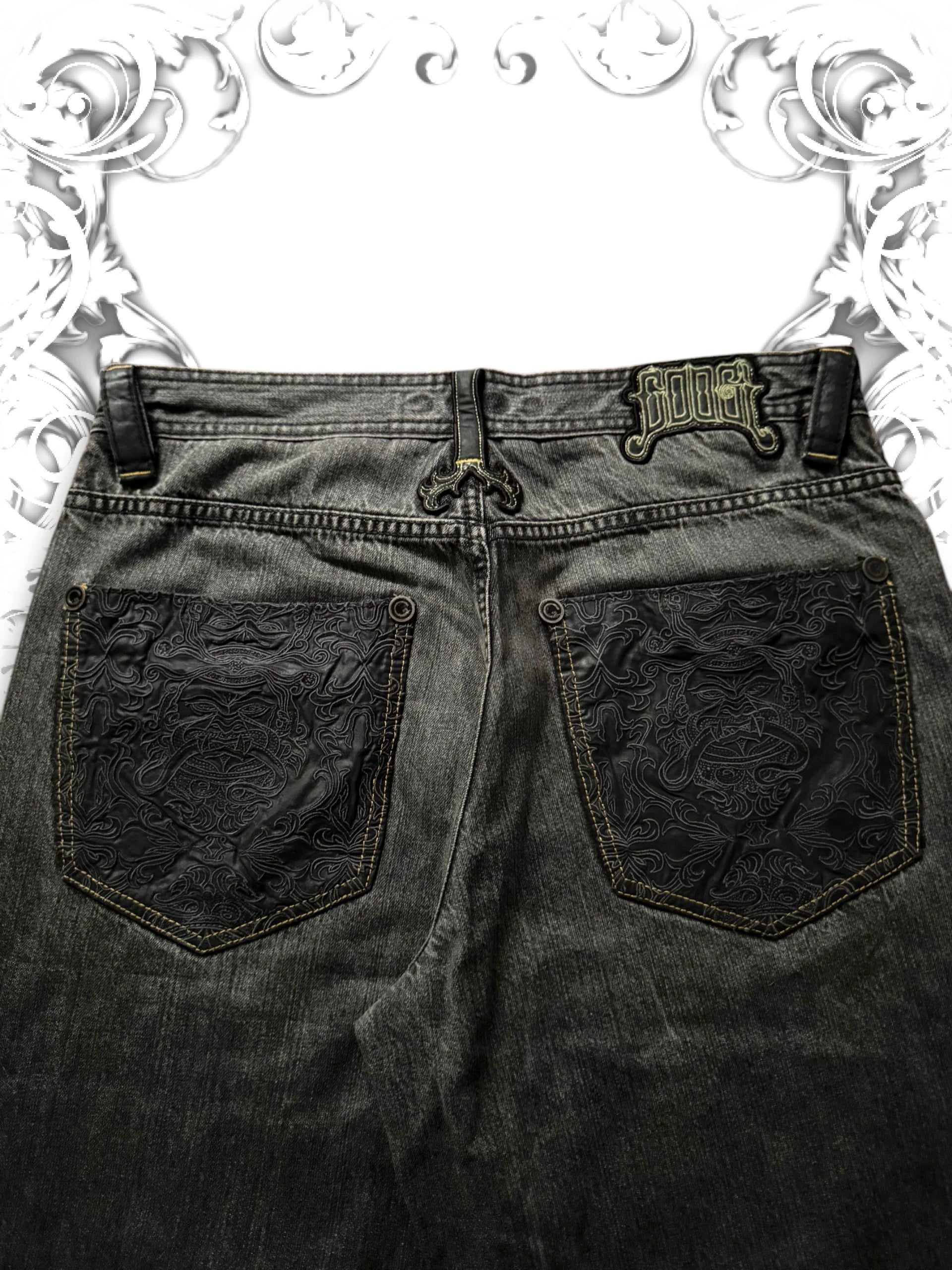 Coogi Black Embroidered Vintage Jorts