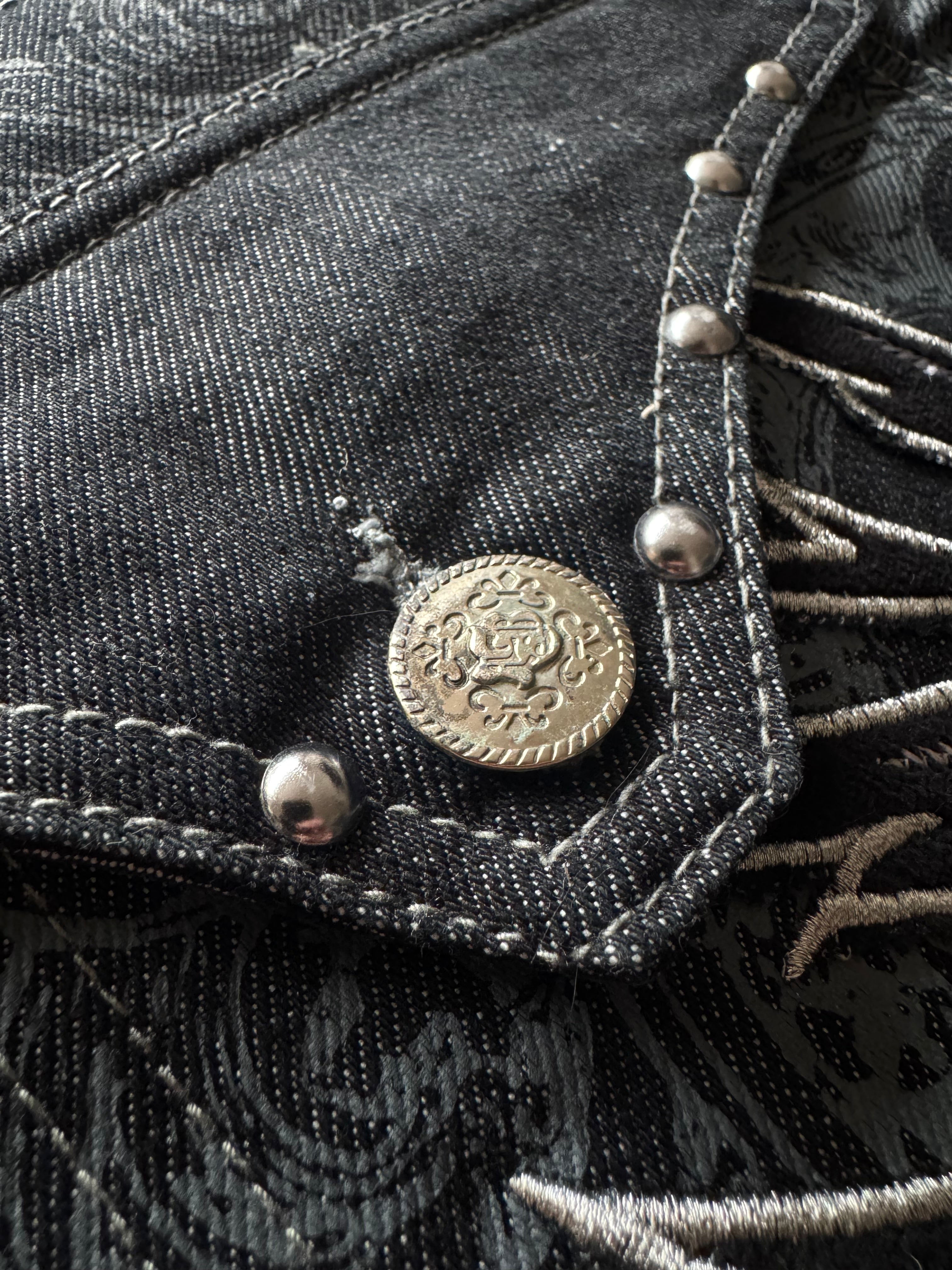Rare Vintage Raw Blue Apex Predator Pants with Studded Wings