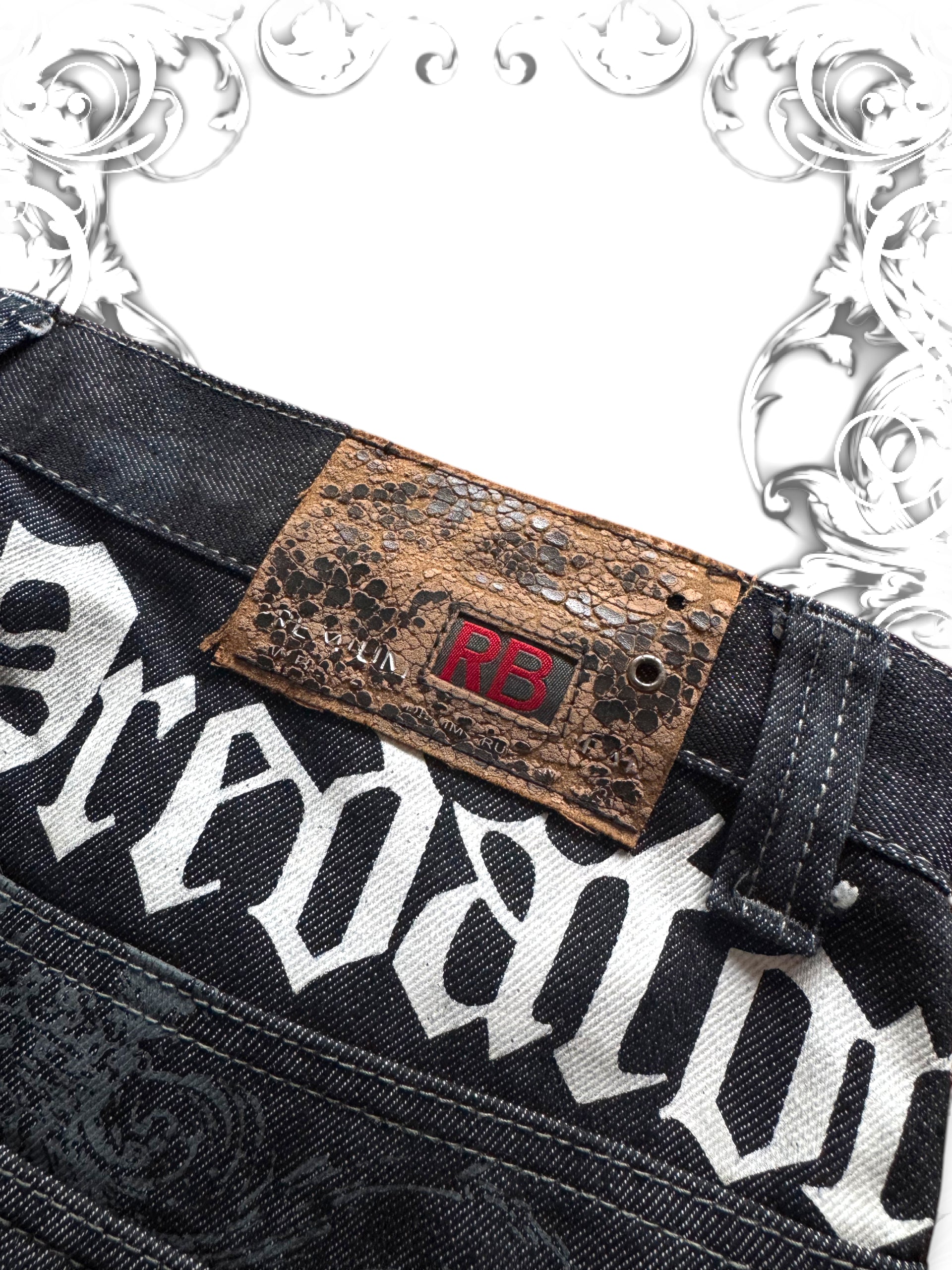 Rare Vintage Raw Blue Apex Predator Pants with Studded Wings