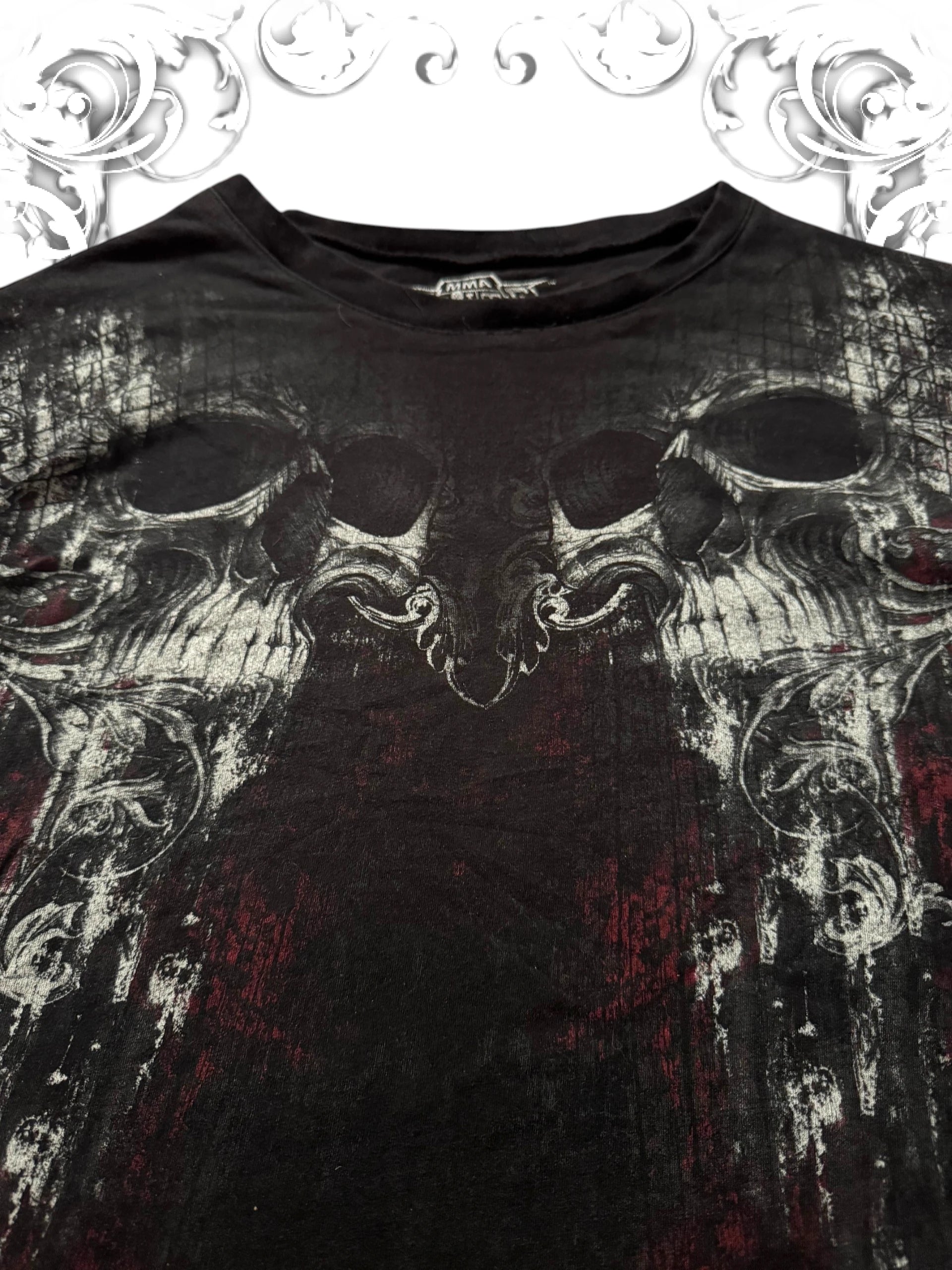MMA Elite Grunge Skulls Layered Longsleeve
