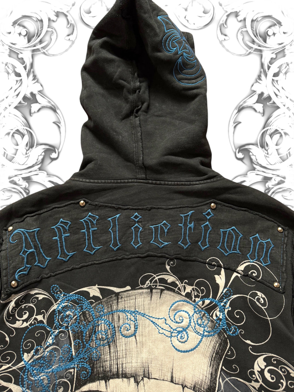 Affliction Embellished Skull 2000s Zip Hoodie